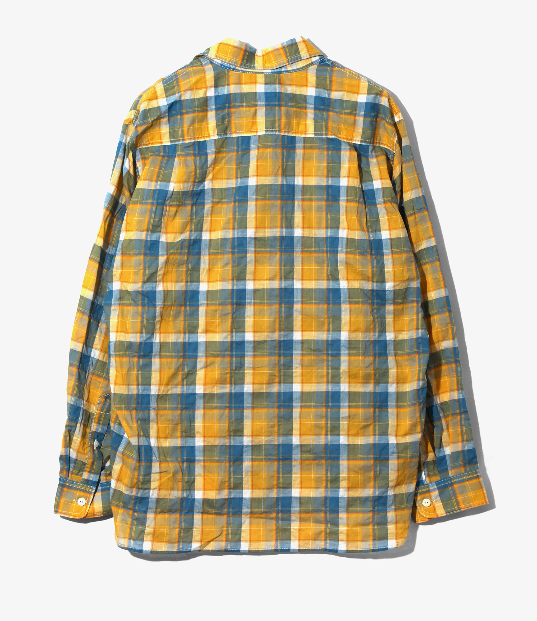 Work Shirt - Yellow - Cotton Lawn Shirring / Plaid