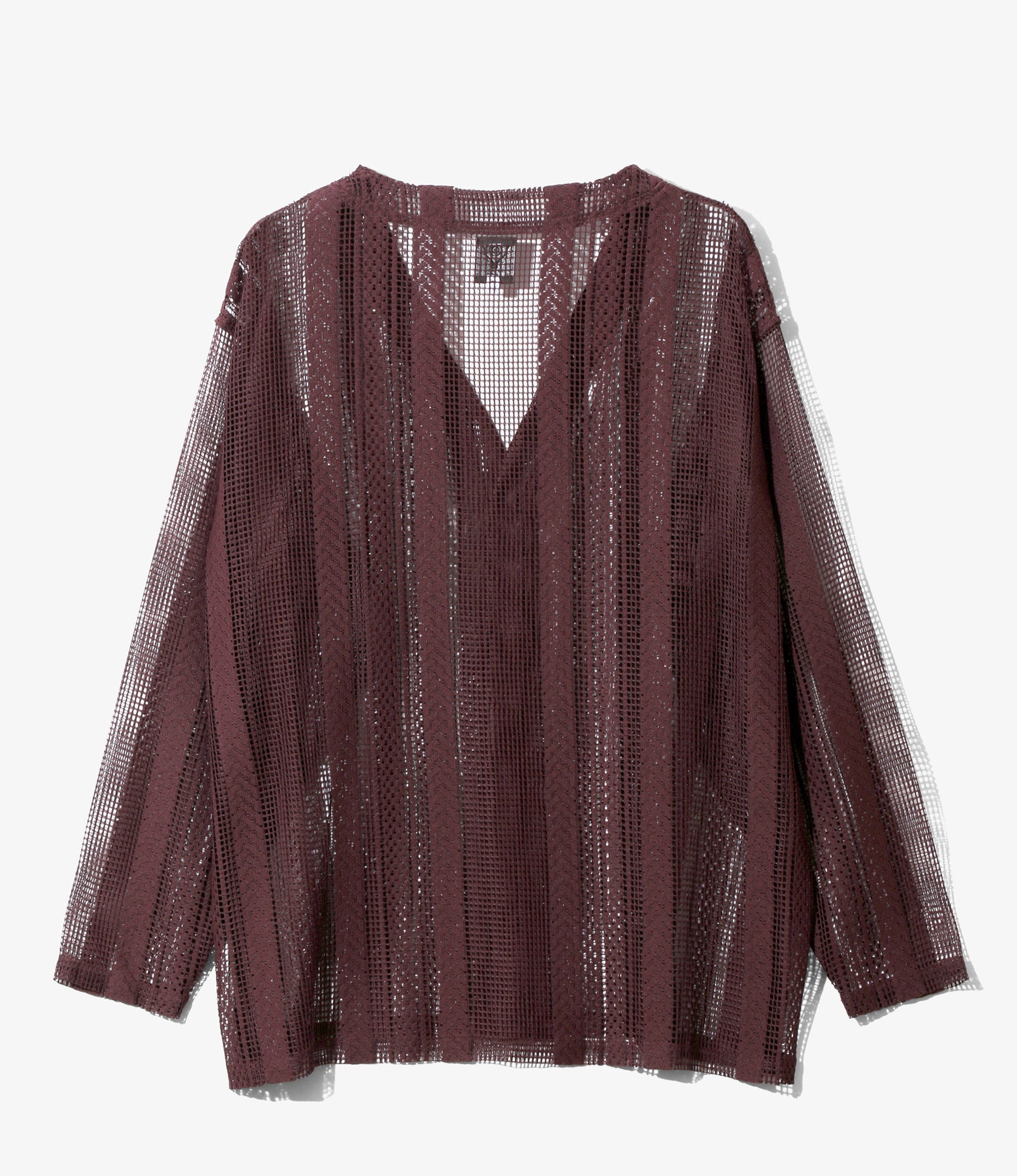V-Neck Cardigan - Dk. Purple - Poly Lace Jq.