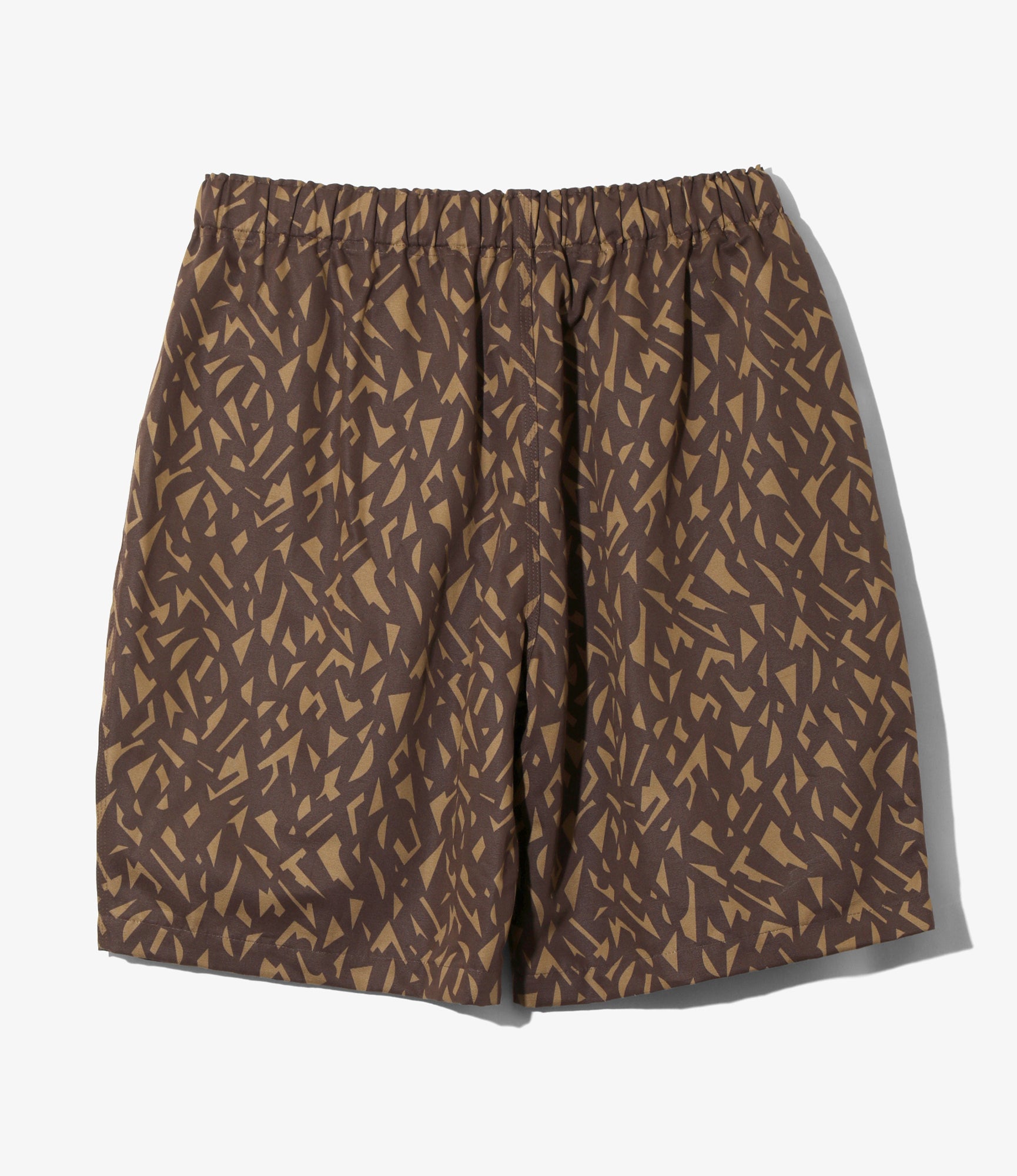 Belted C.S. Short - Brown - Cotton Grosgrain / Printed