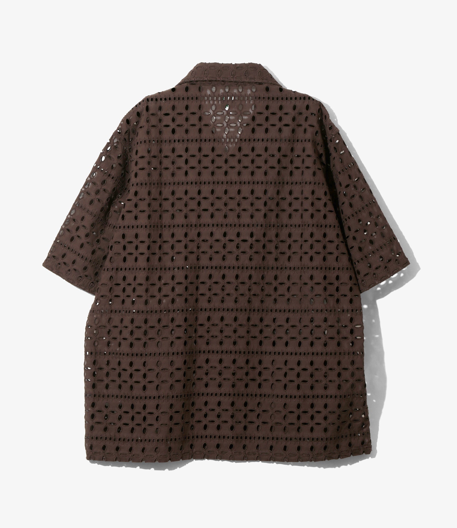 Cabana Shirt - Dk.Brown - Cutwork Embroidery