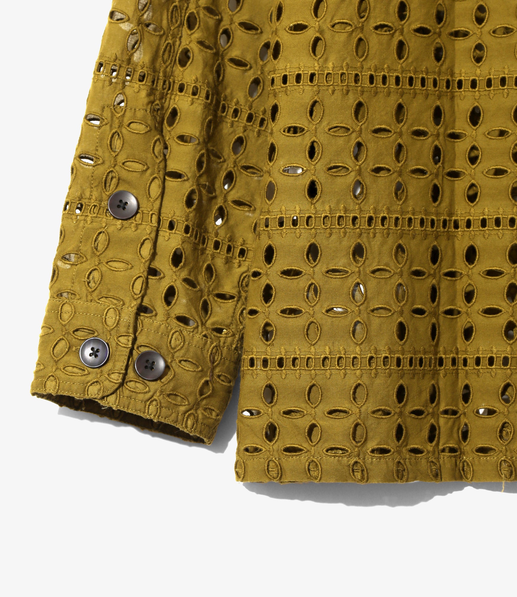 Smokey Shirt - Olive - Cutwork Embroidery