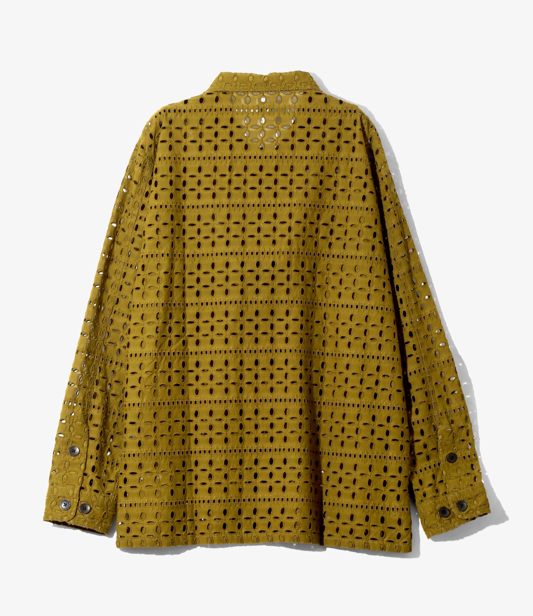 Smokey Shirt - Olive - Cutwork Embroidery