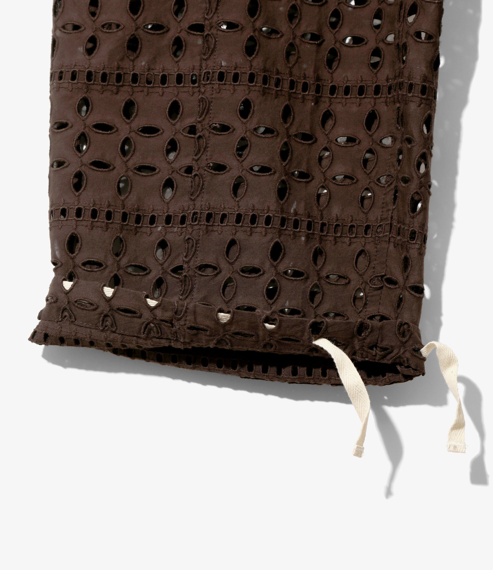 Women's Army String Pant - Dk.Brown - Cutwork Embroidery