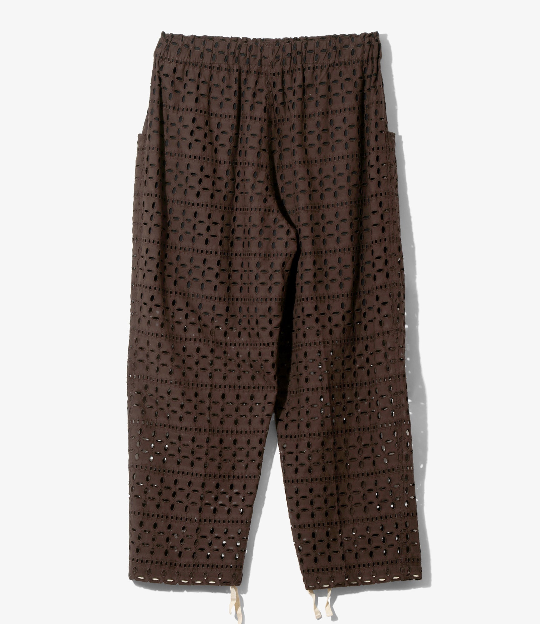 Women's Army String Pant - Dk.Brown - Cutwork Embroidery