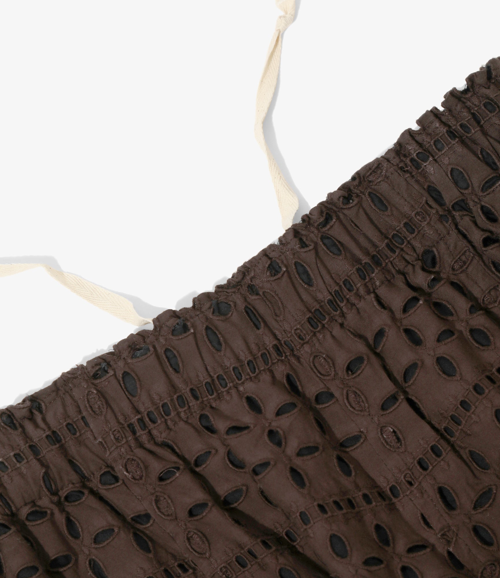 Women's Army String Pant - Dk.Brown - Cutwork Embroidery