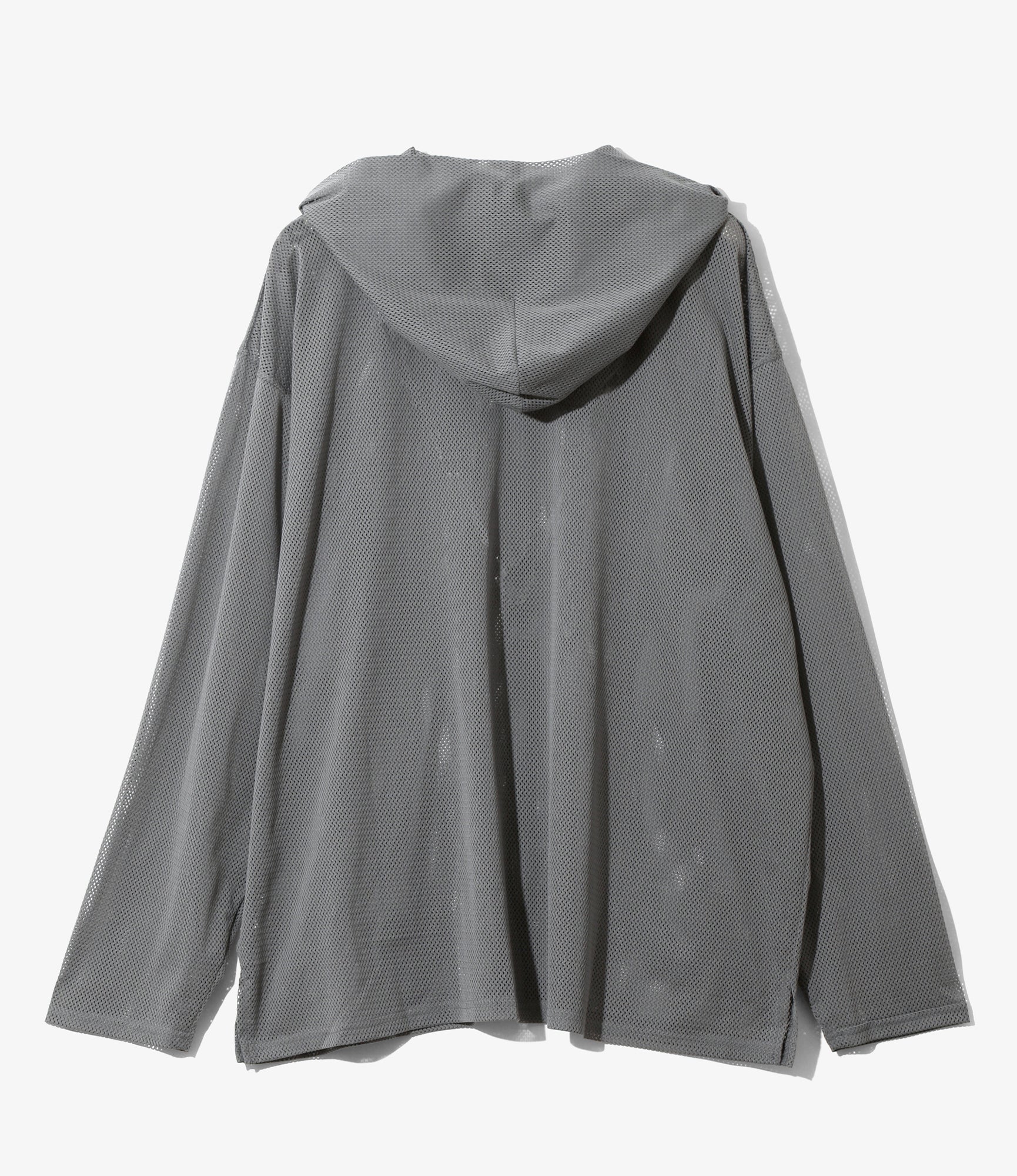 Zipped Hoody - Grey - Knit Mesh