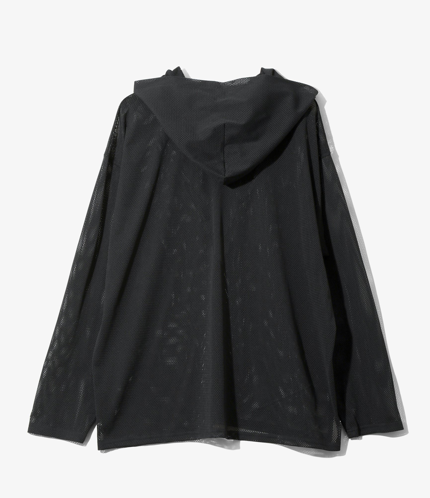 Zipped Hoody - Black - Knit Mesh