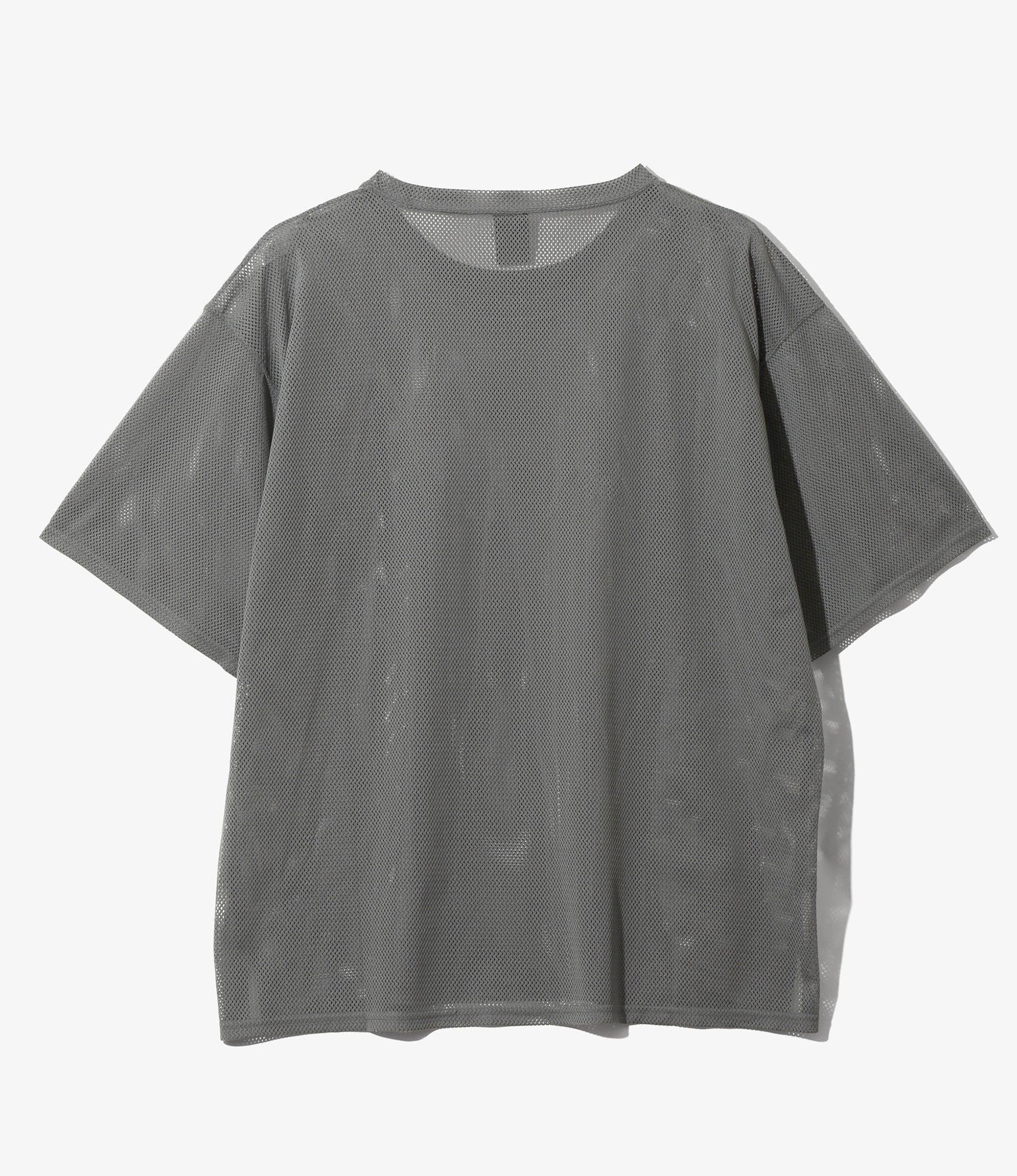 S/S Crew Neck Shirt - Grey - Knit Mesh