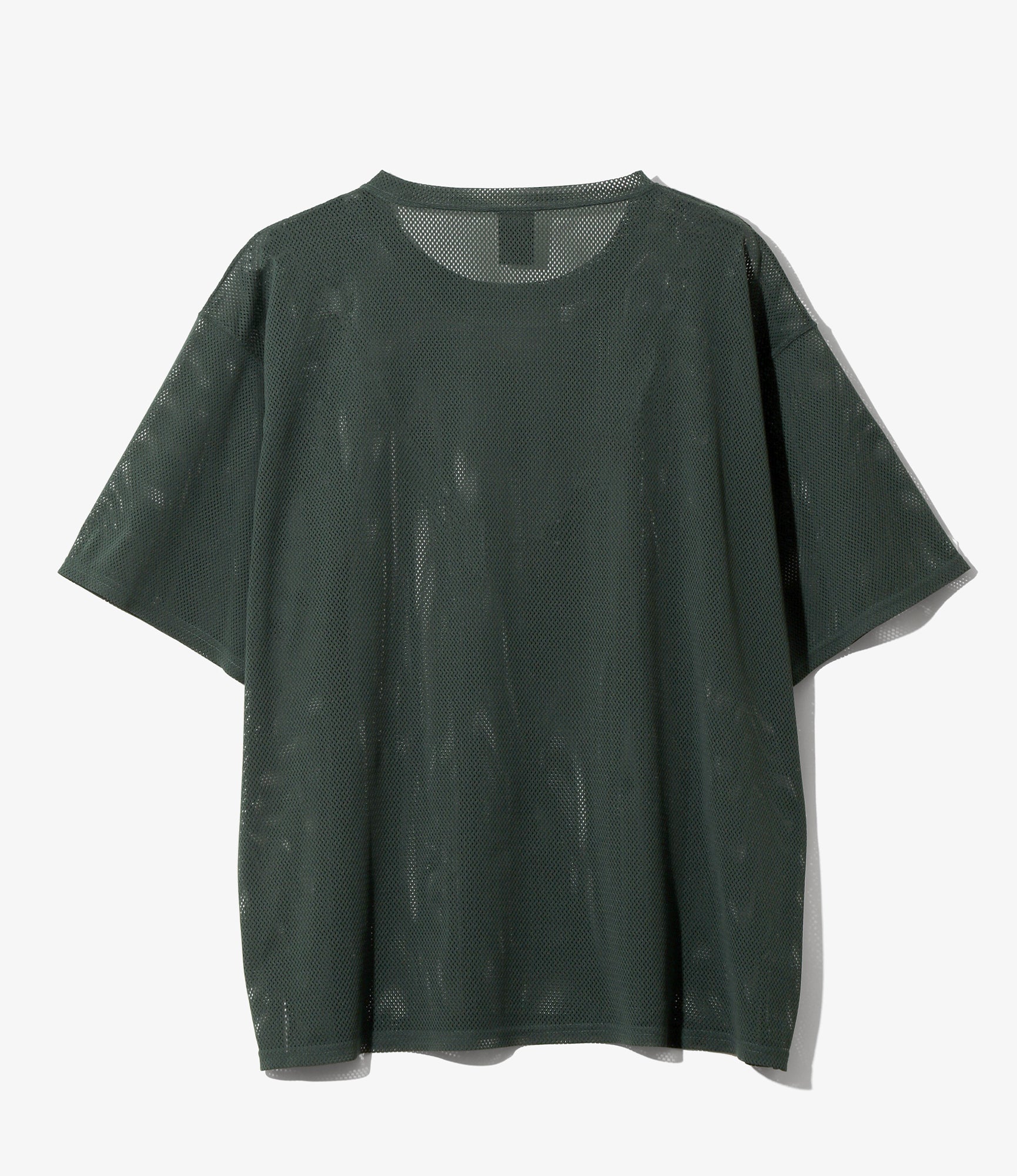 S/S Crew Neck Shirt - Dk. Green - Knit Mesh