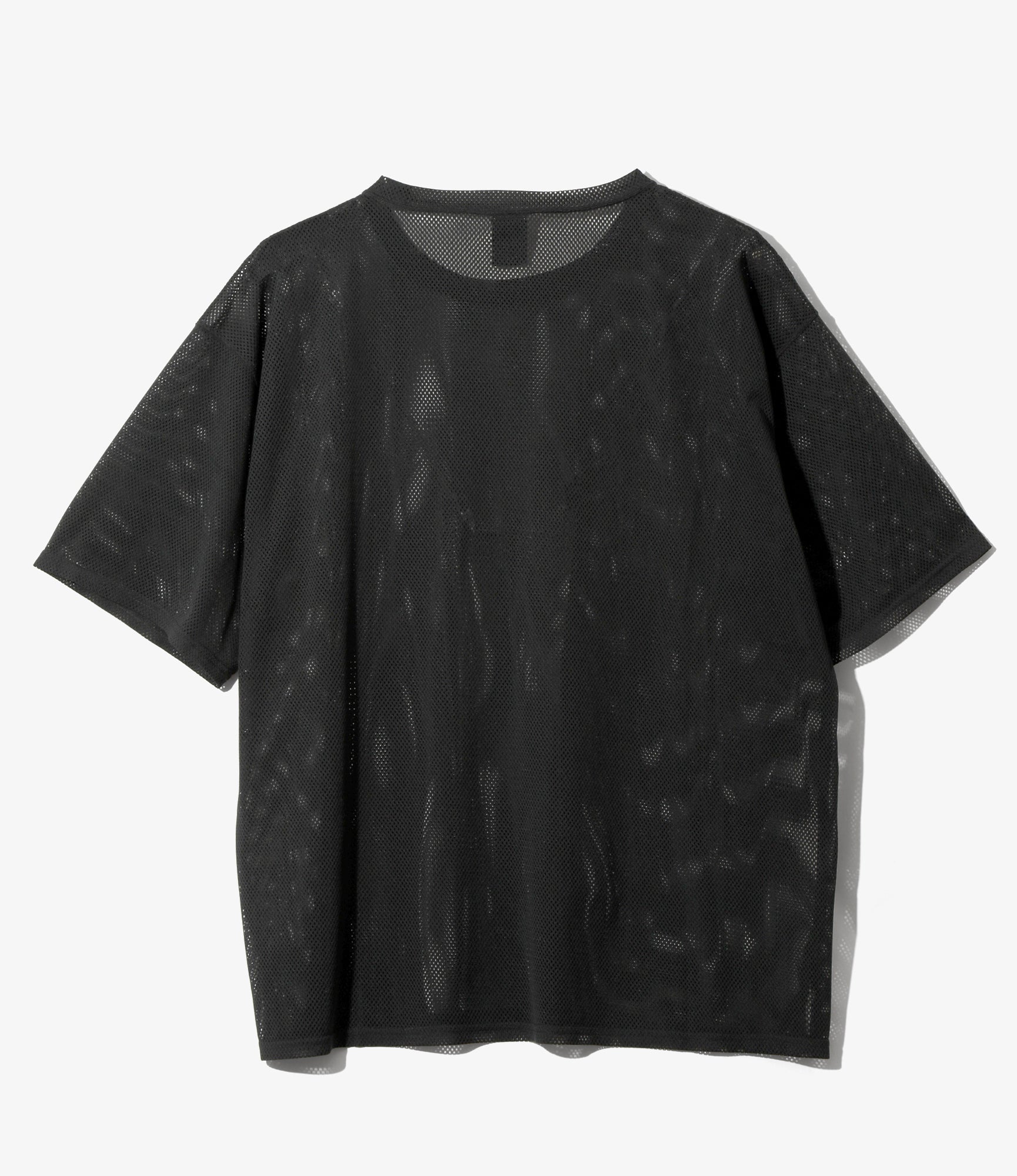 S/S Crew Neck Shirt - Black - Knit Mesh