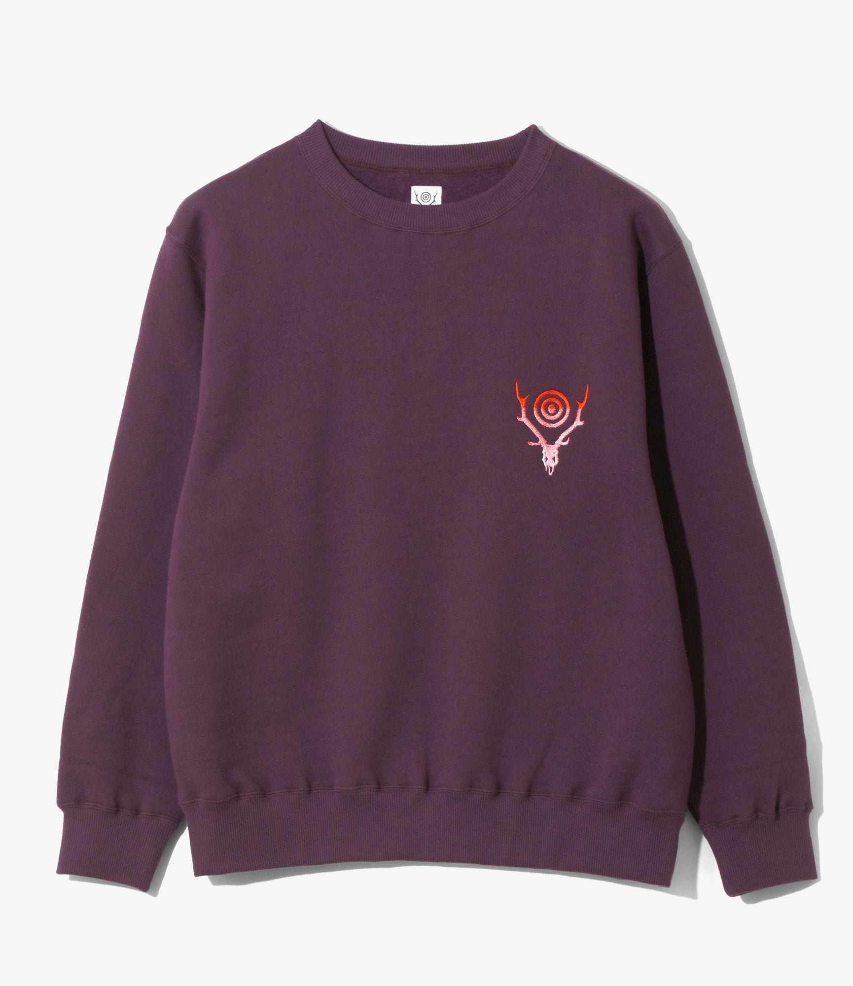 Crew Neck Sweat Shirt - Purple - Cotton French Terry