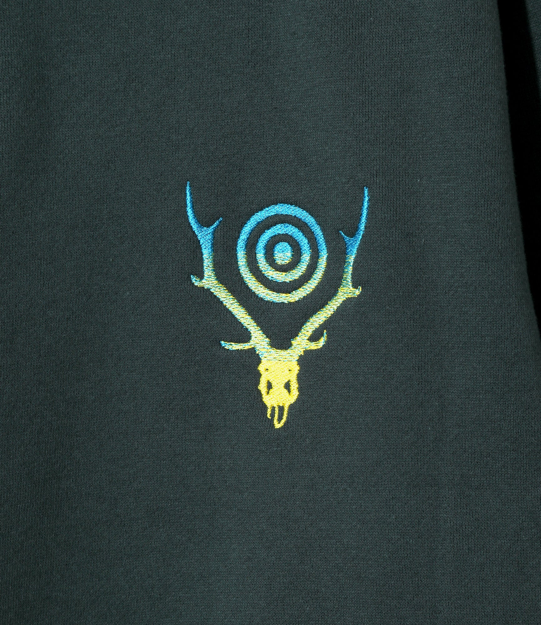 Women's Crew Neck Sweat Shirt - Green - Cotton French Terry
