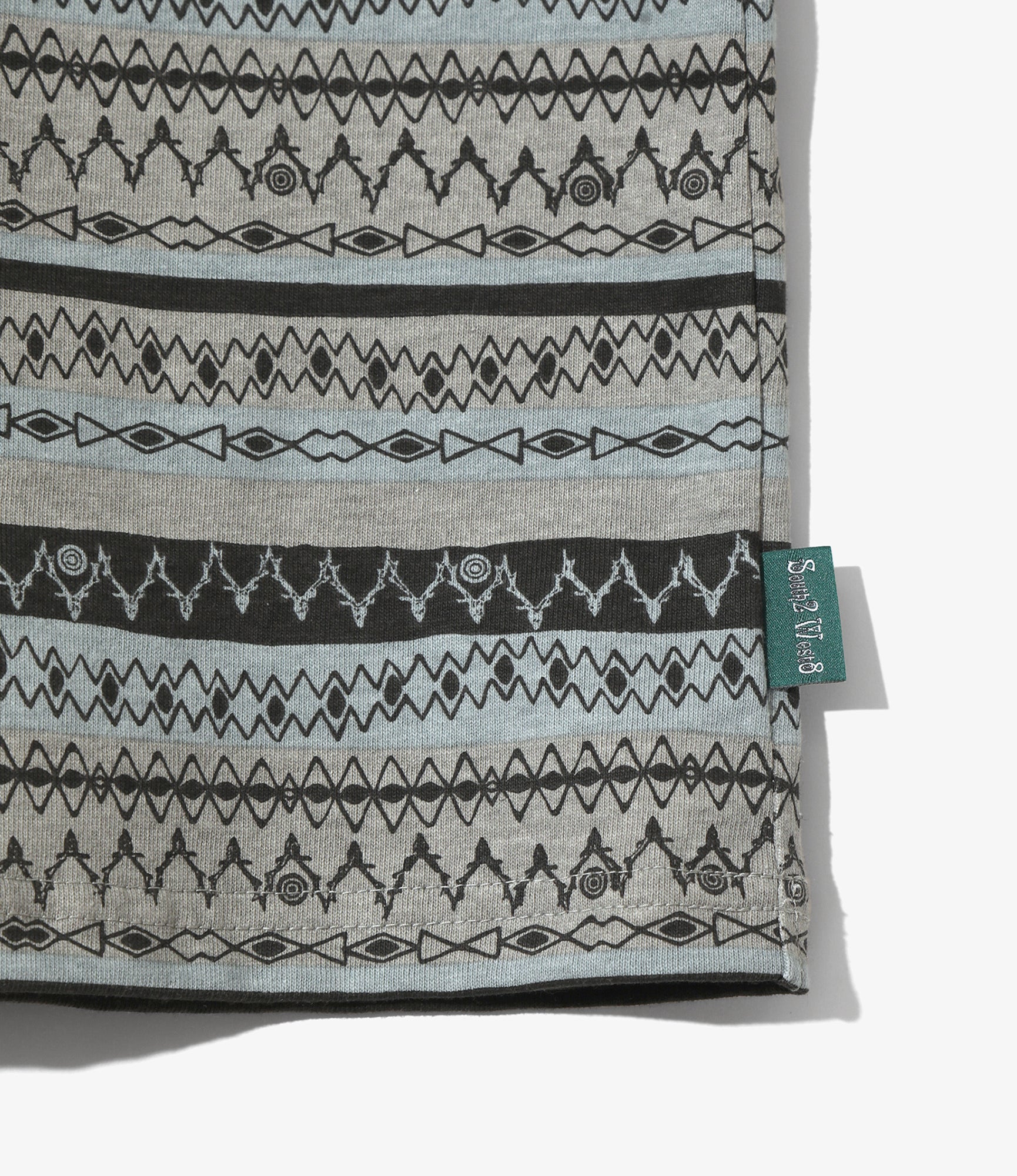S/S Polo Shirt - Grey - Cotton Jersey / Stripe Printed