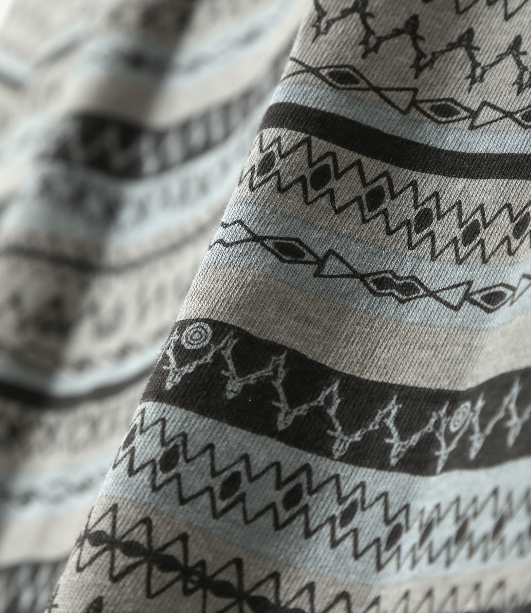 S/S Polo Shirt - Grey - Cotton Jersey / Stripe Printed