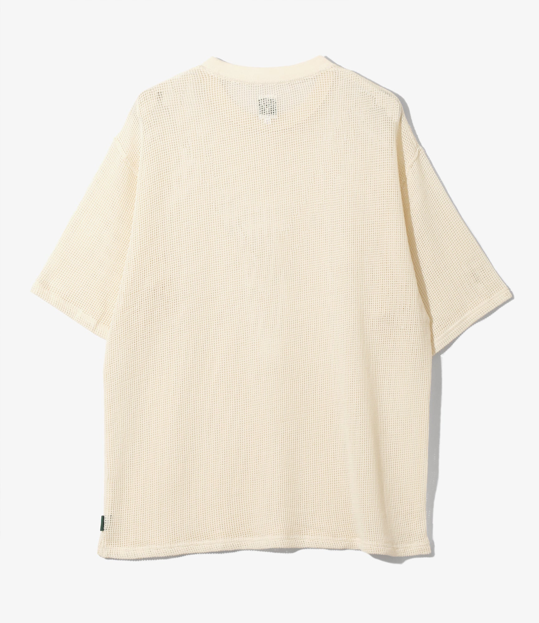 S/S Crew Neck Tee - White - Cotton Mesh