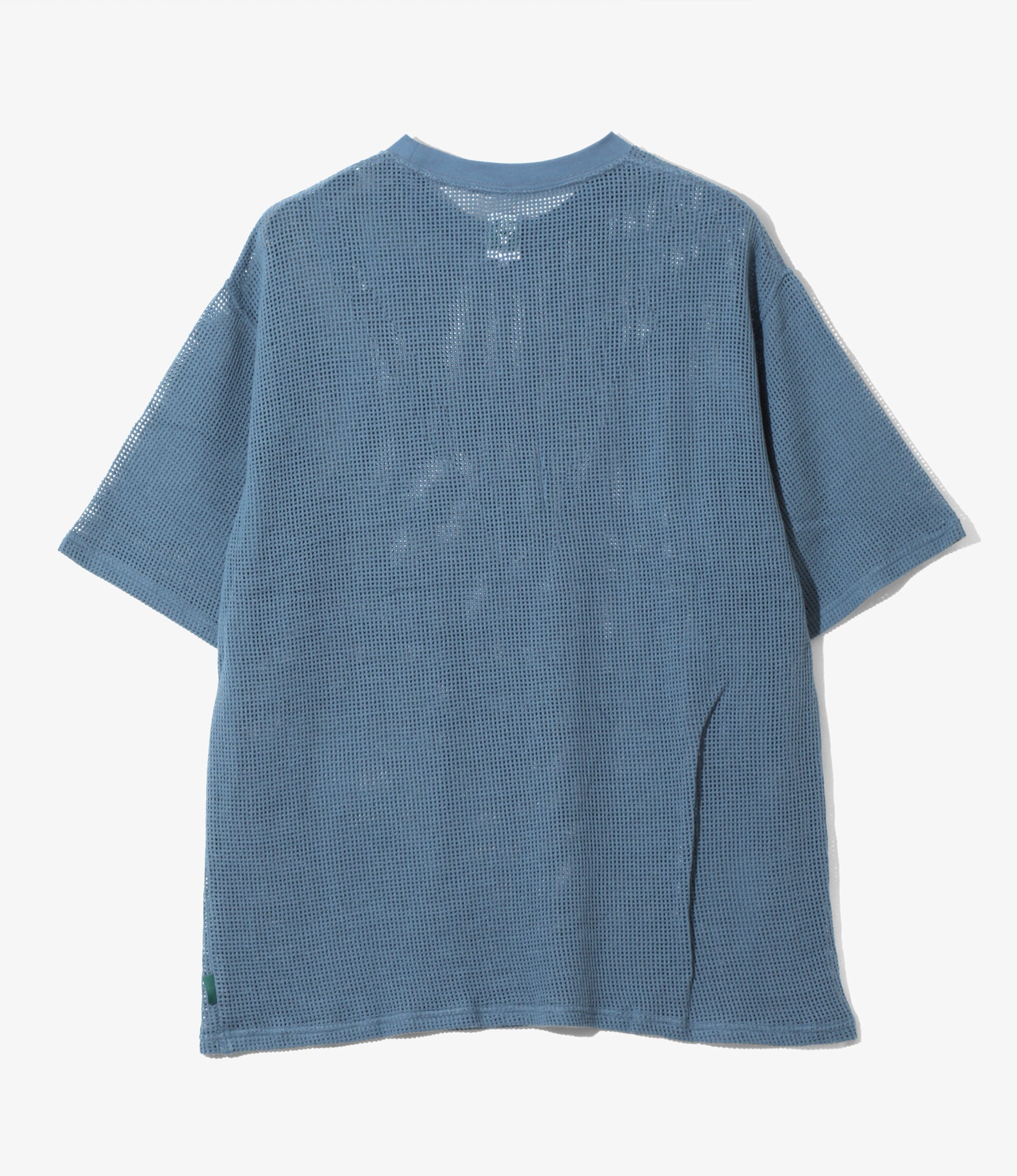 S/S Crew Neck Tee - Blue - Cotton Mesh