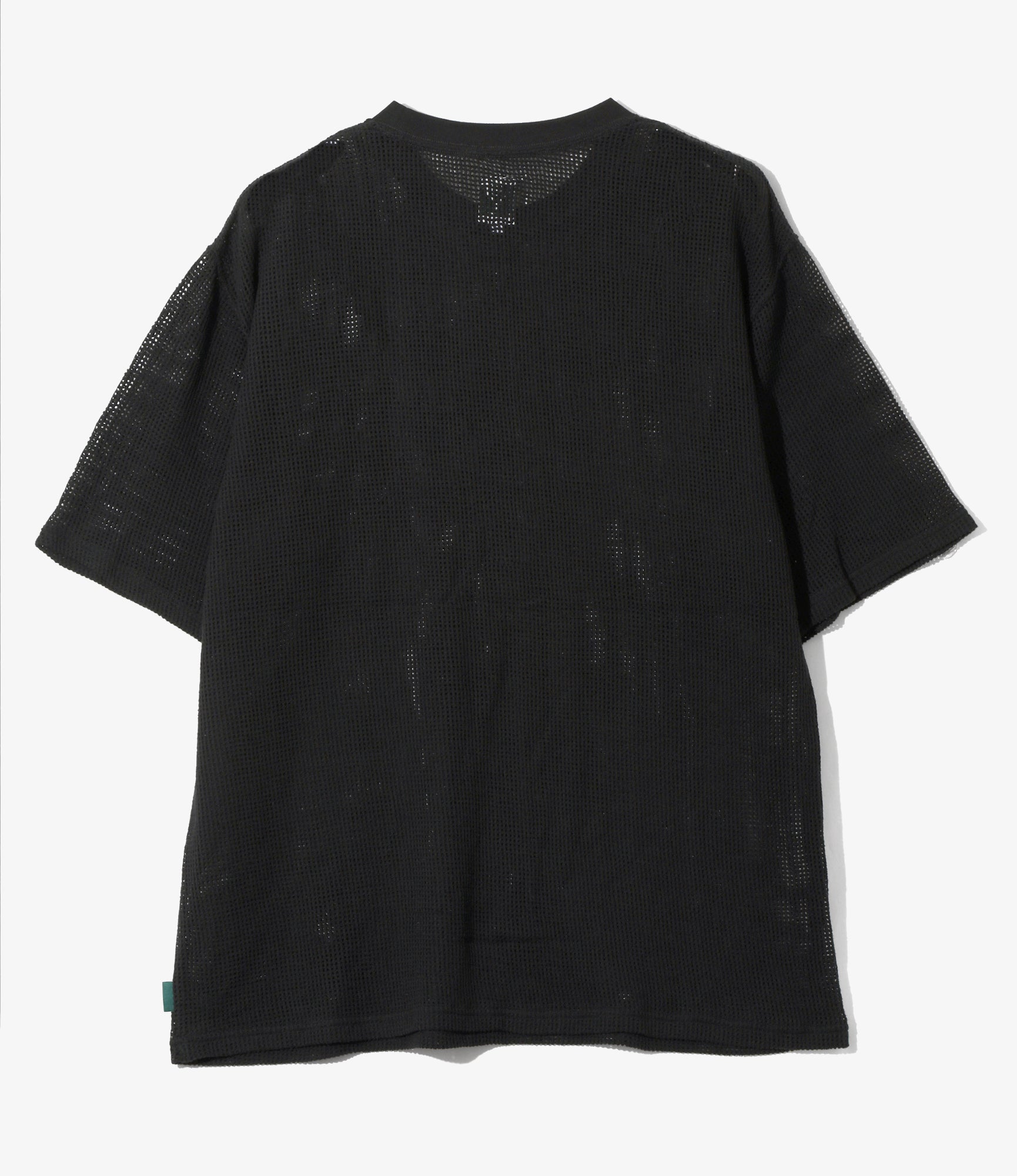 S/S Crew Neck Tee - Black - Cotton Mesh