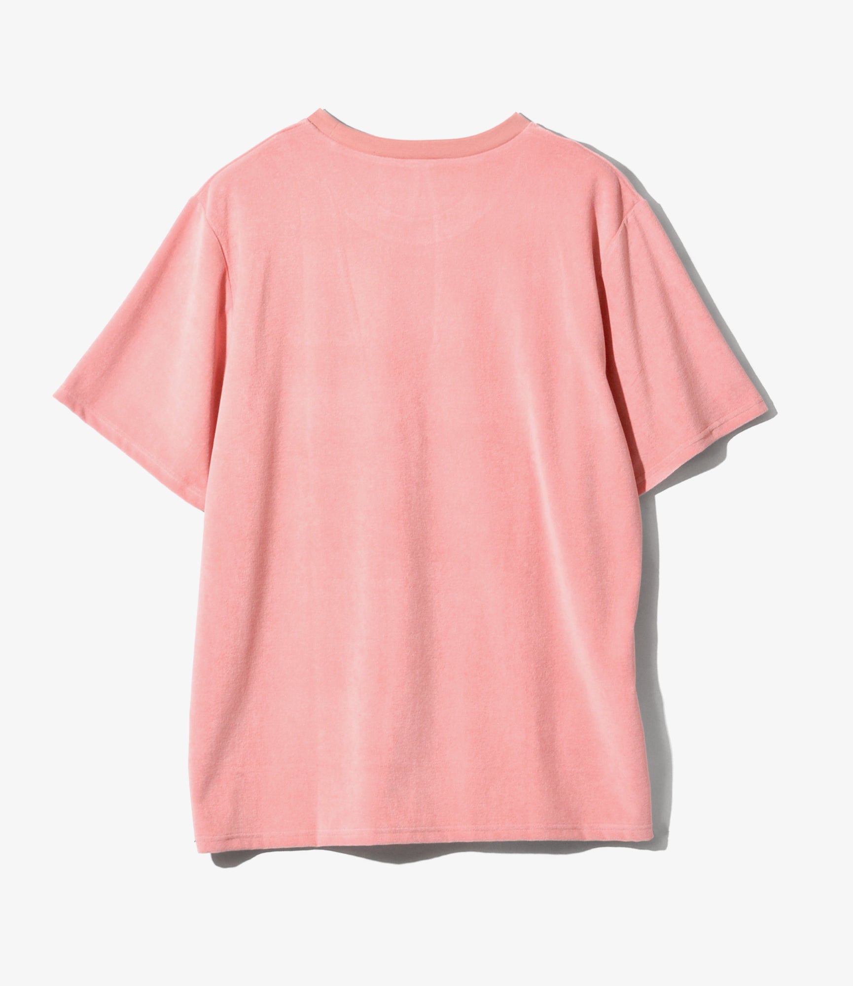 S/S Round Pocket Tee - Pink - C/Pe Pile