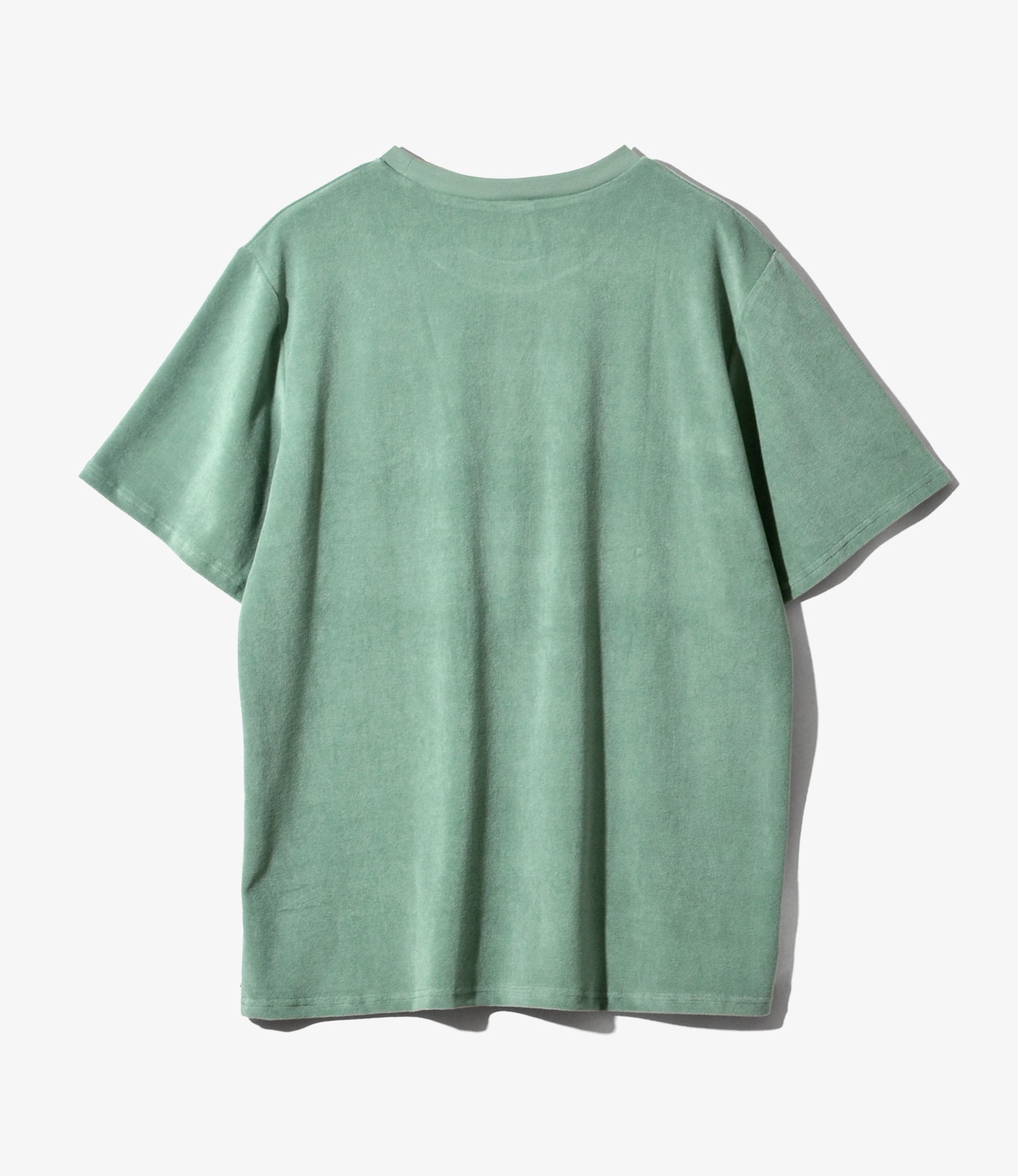 S/S Round Pocket Tee - Green - C/Pe Pile