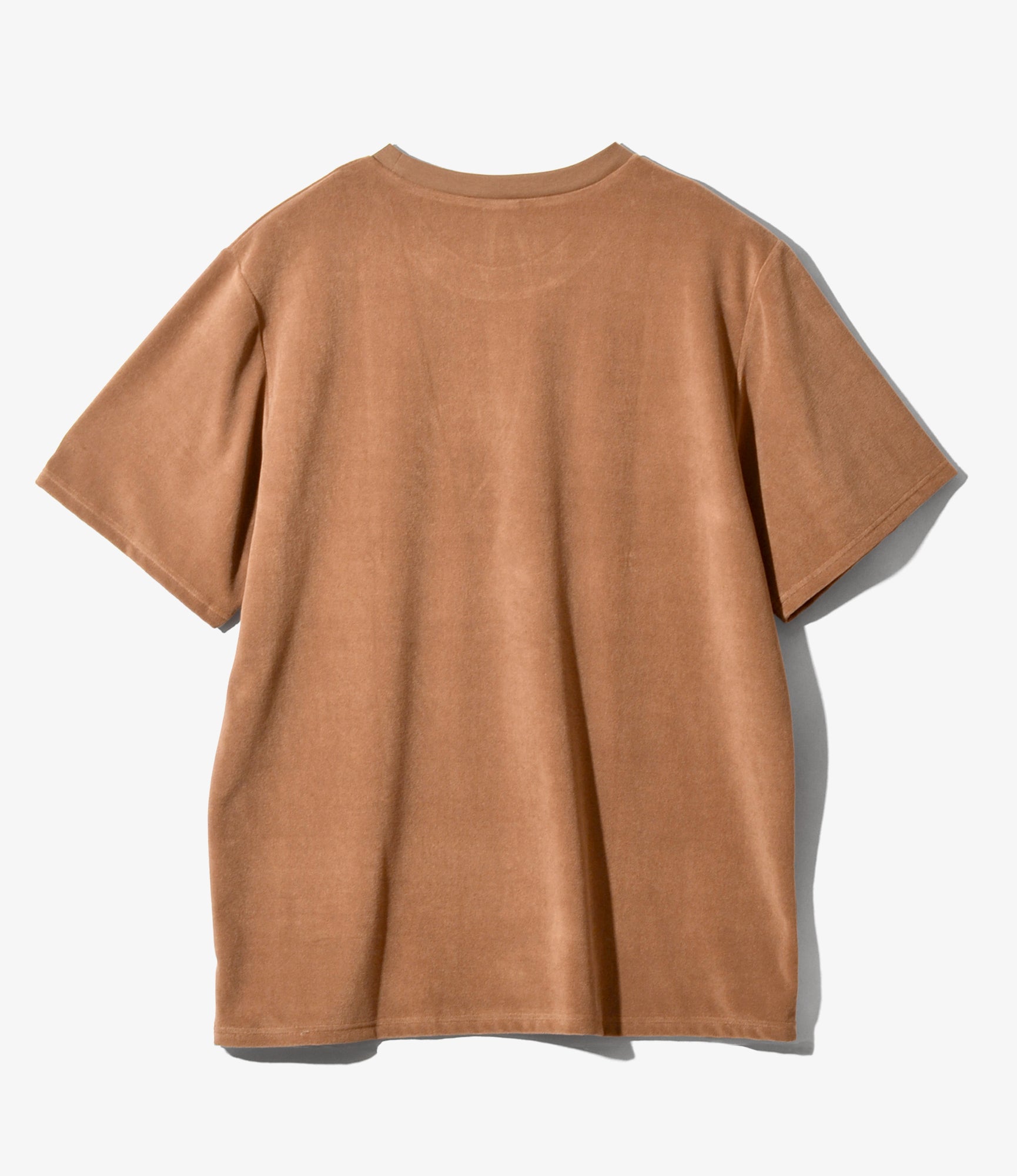 S/S Round Pocket Tee - Brown - C/Pe Pile