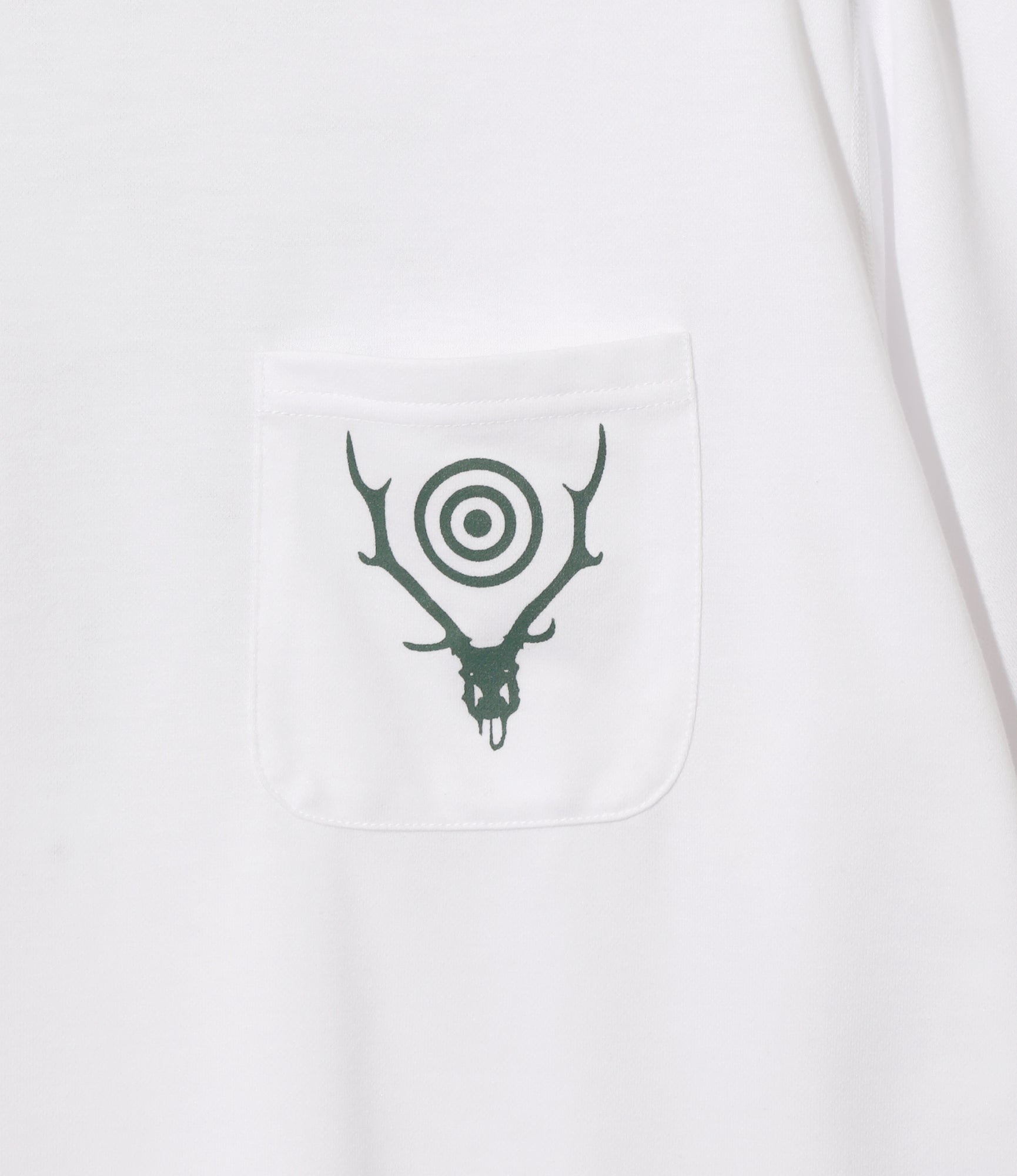 S/S Round Pocket Tee - White - Circle Horn