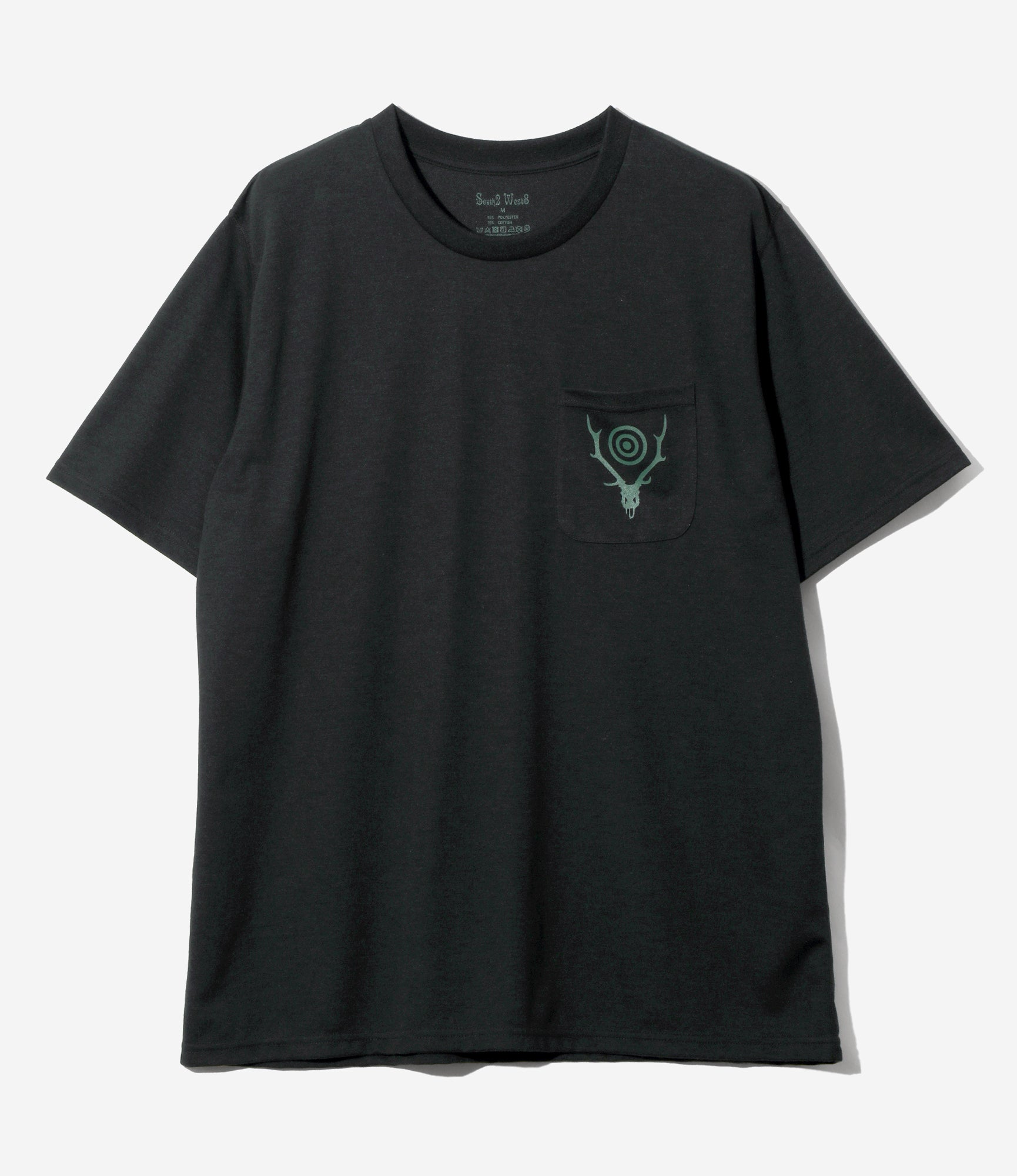 S/S Round Pocket Tee - Black - Circle Horn