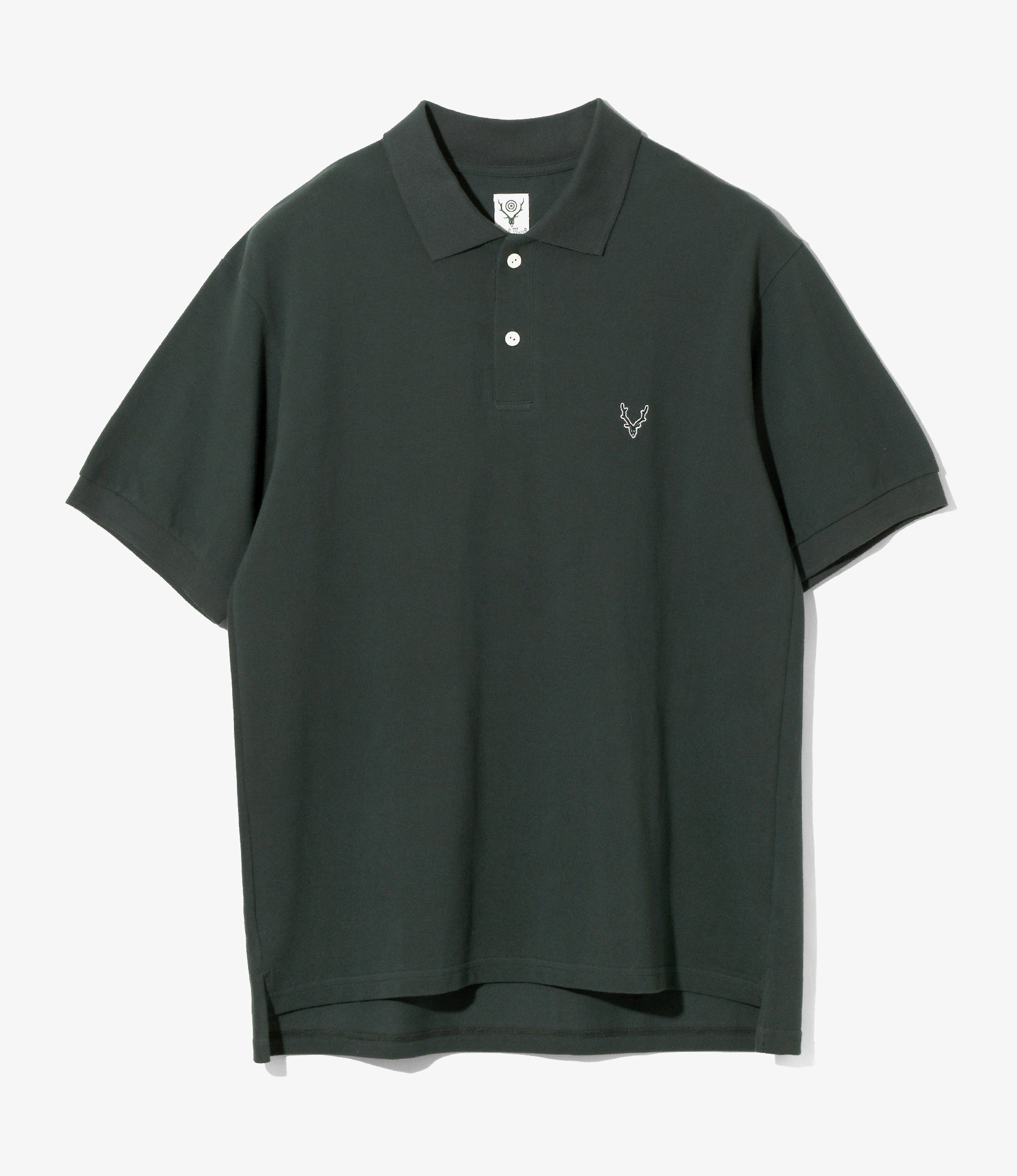 South2 West8 - S/S Polo Shirt - Green - Cotton Pique | Nepenthes