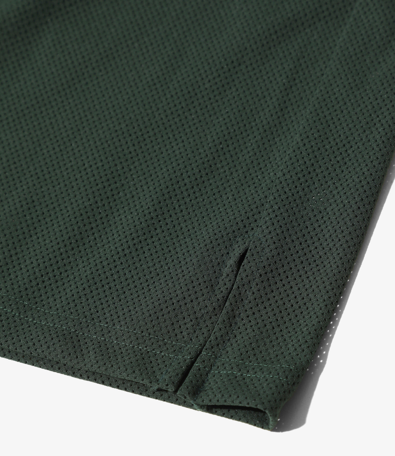 Crew Neck Shirt - Dk. Green - Knit Mesh