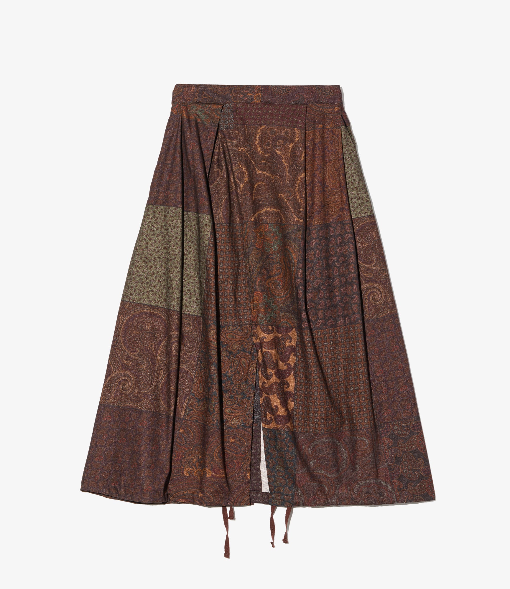 Women's Tuck Skirt - Dk. Brown Cotton Paisley PW Print