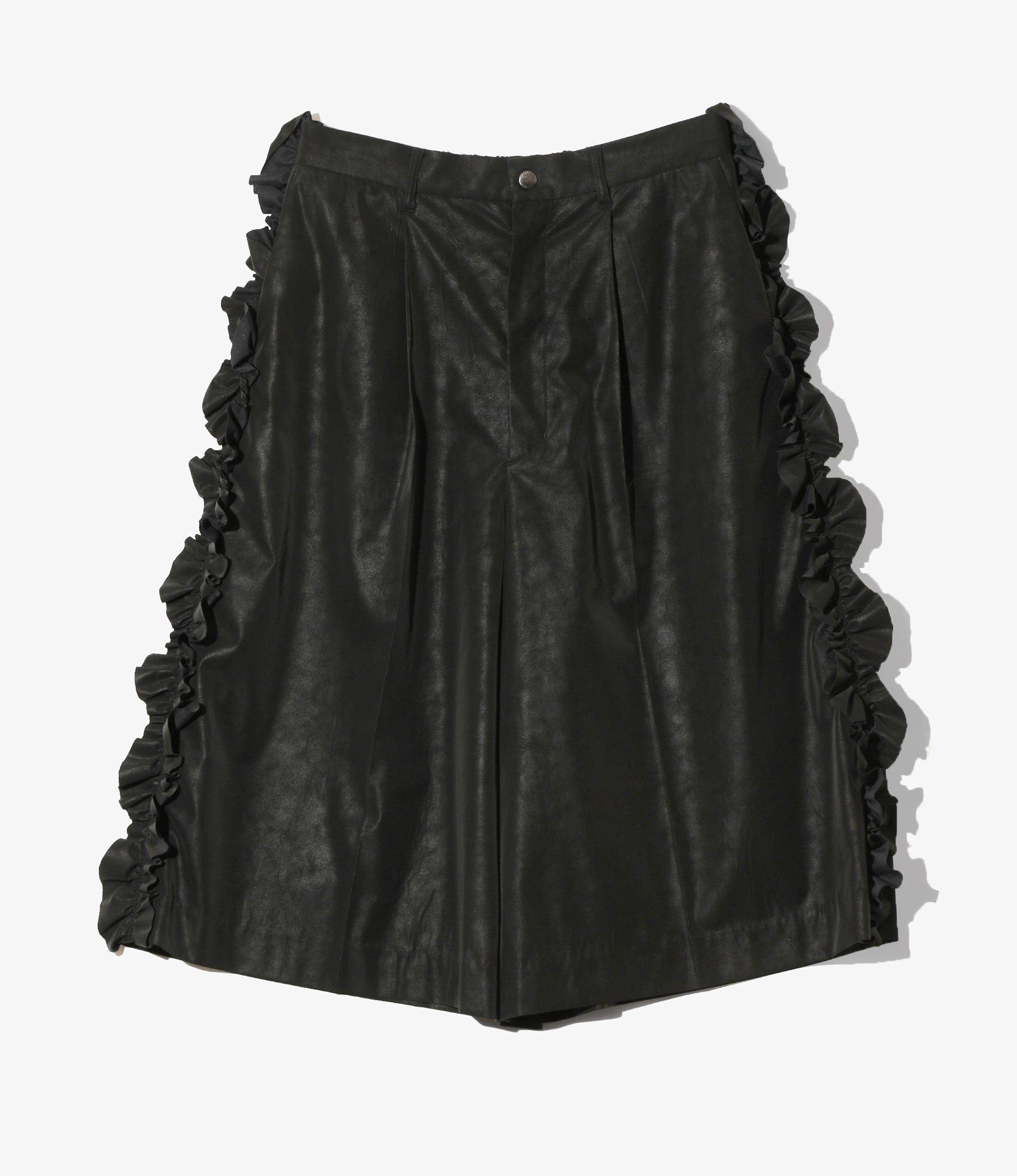 Women's Three Quarters Frill Side Pant - Black