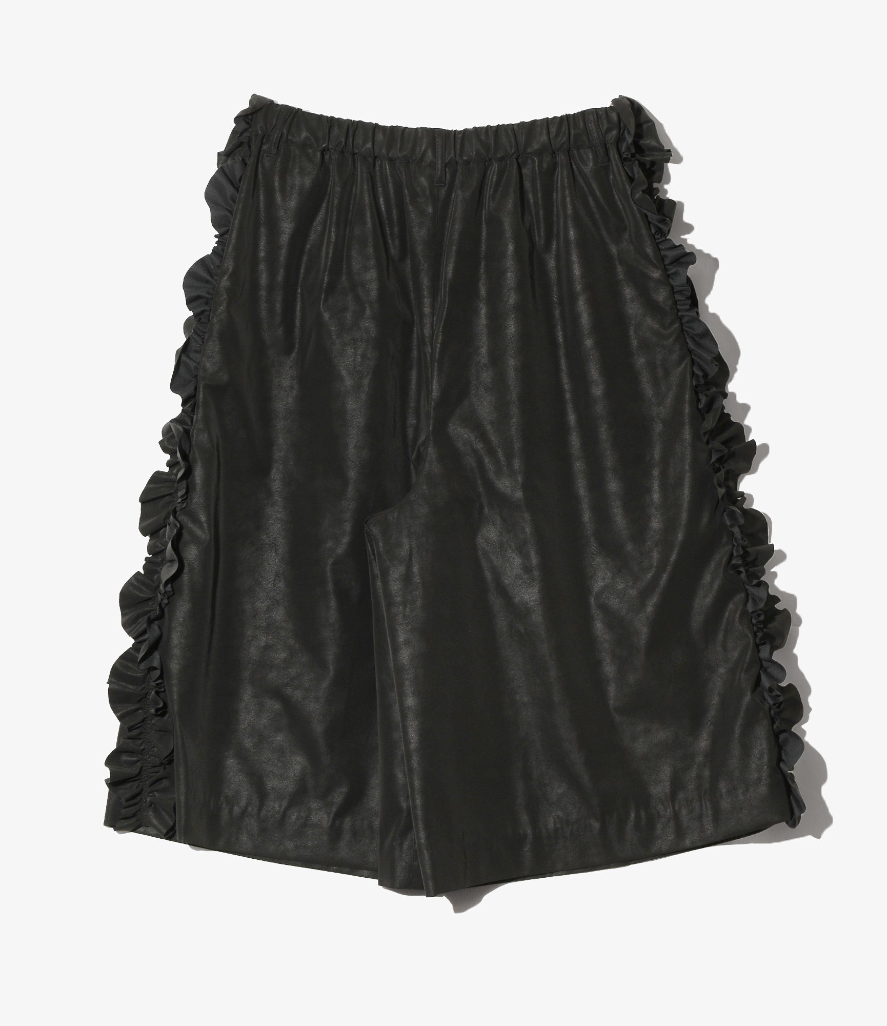 Women's Three Quarters Frill Side Pant - Black