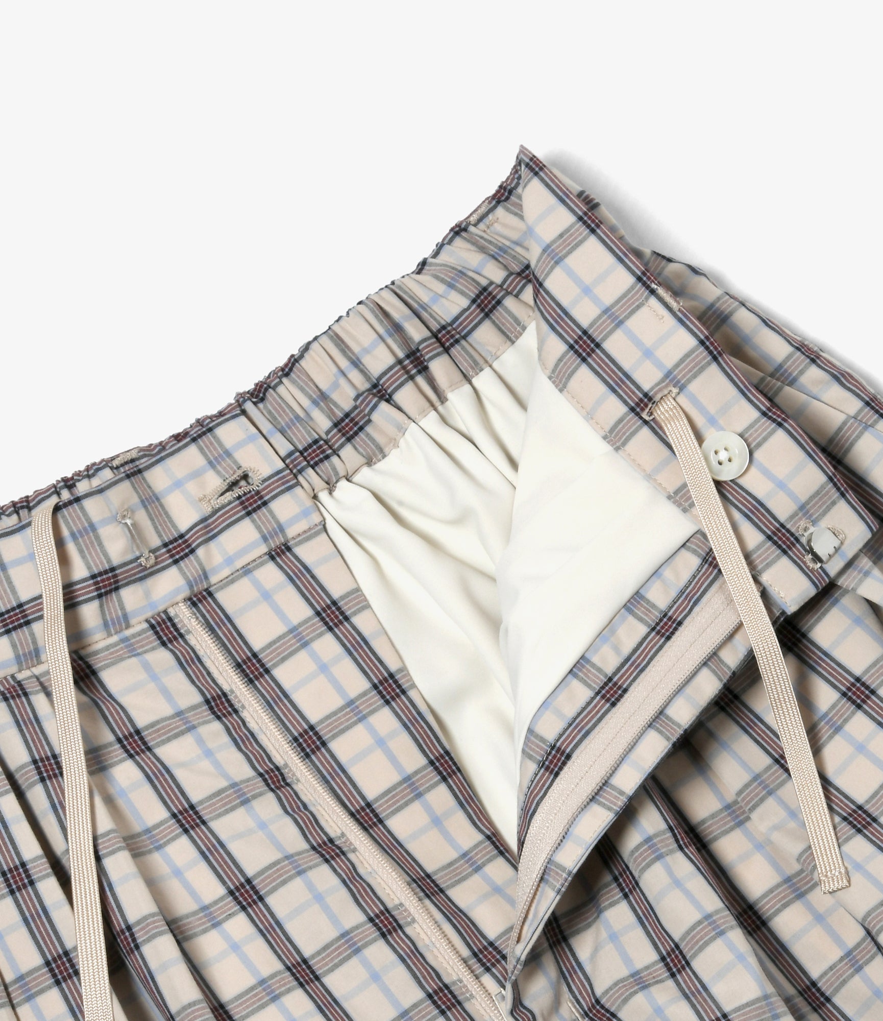 Women's Tack Balloon Pant - Beige - Plaid