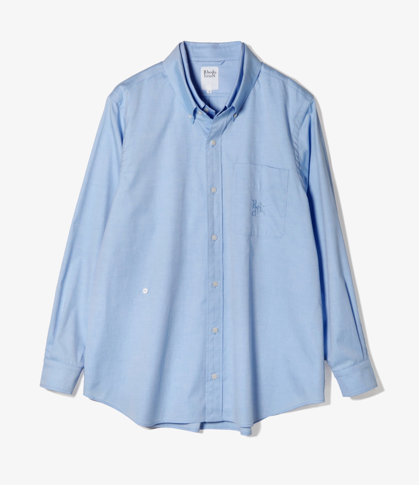 Women's Double Layer Button-down Shirt - Sax - Oxford