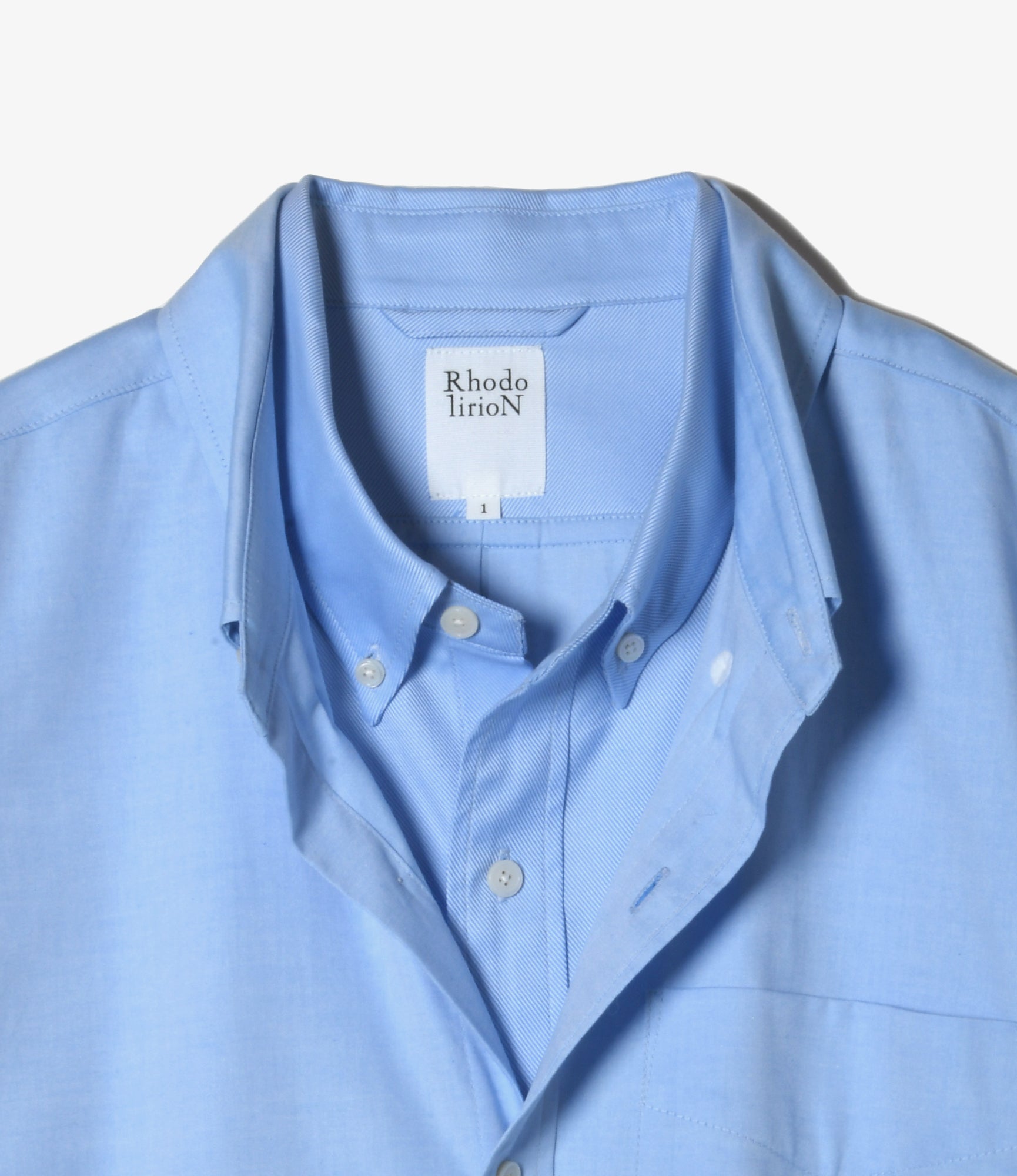 Women's Double Layer Button-down Shirt - Sax - Oxford