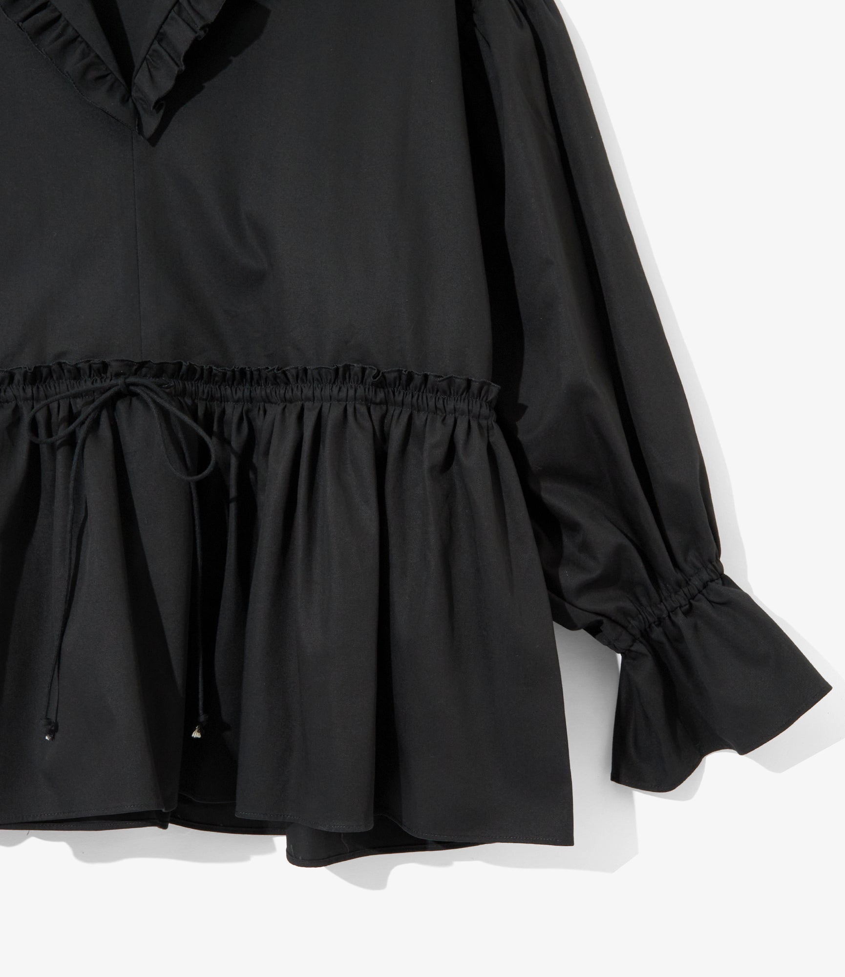 Women's Single Tiered Smock - Black - Twill