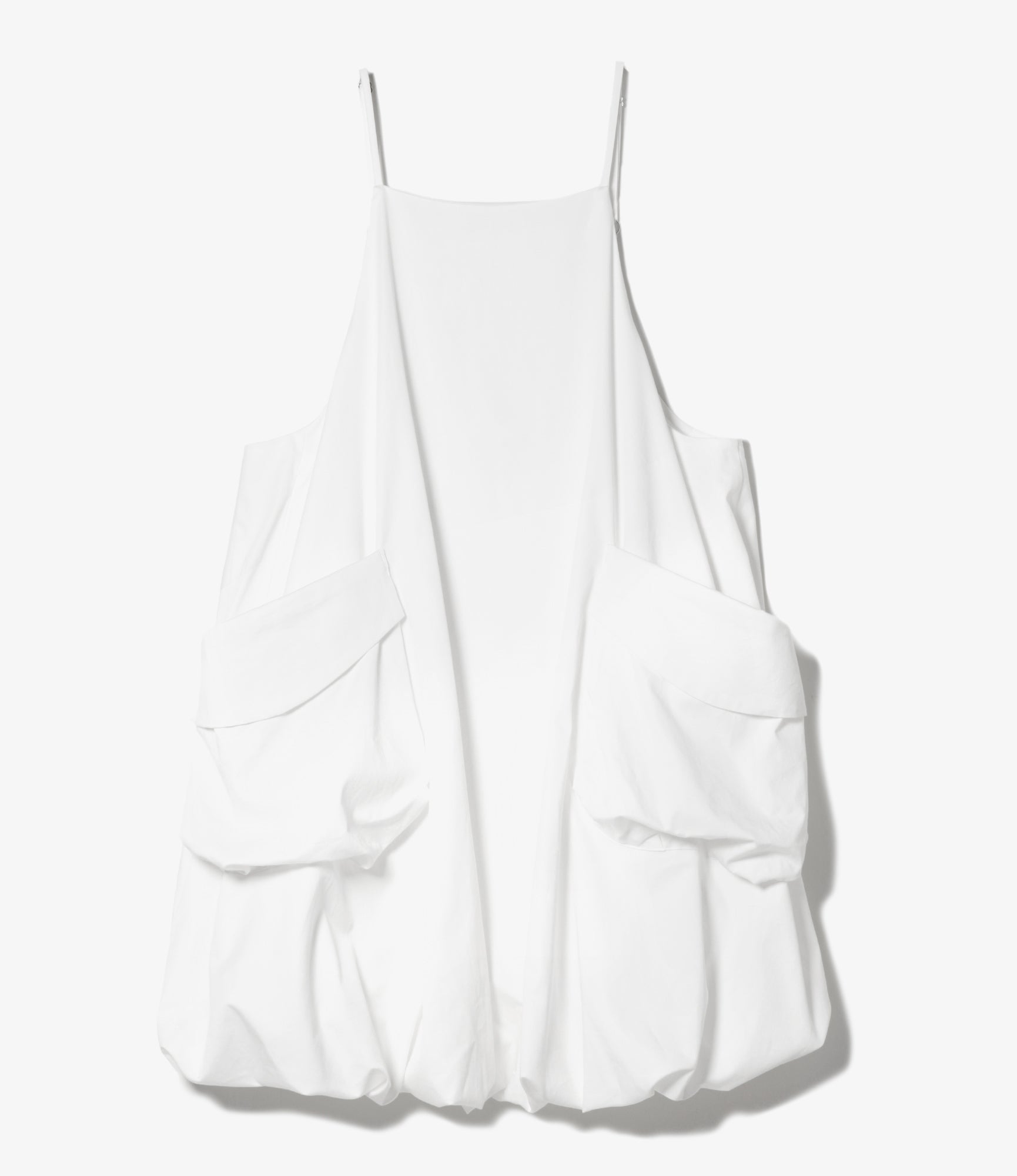 Women's Bubble Hem Apron Dress - White - Twill
