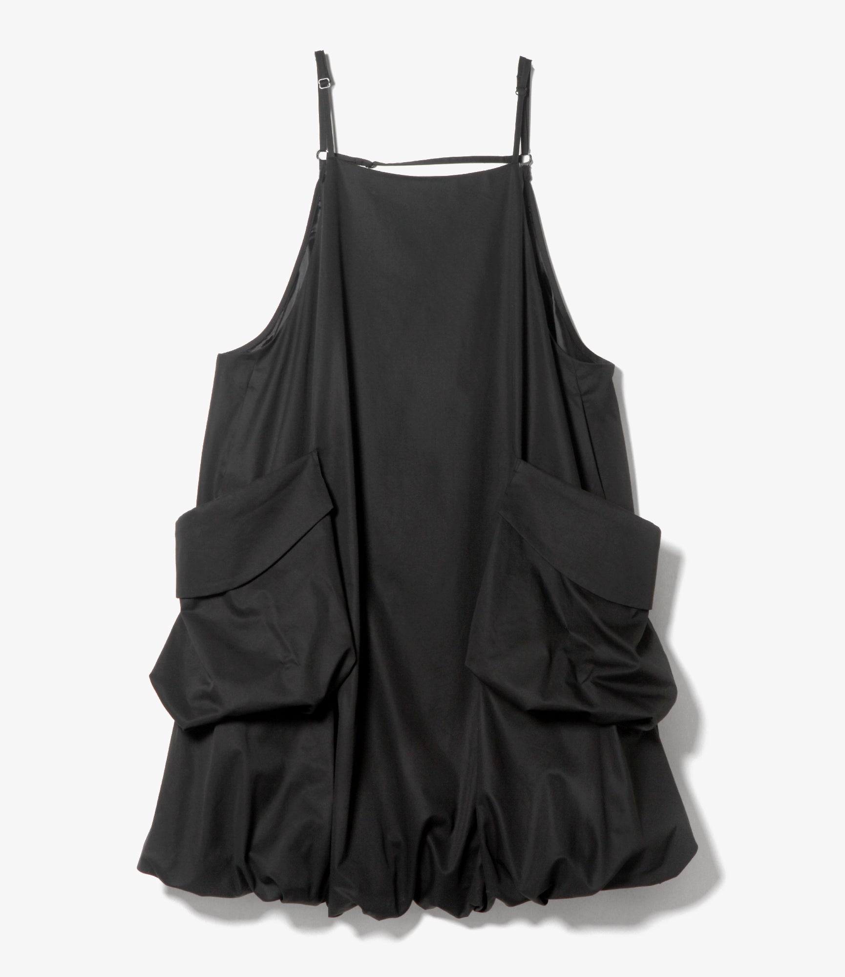 Women's Bubble Hem Apron Dress - Black - Twill
