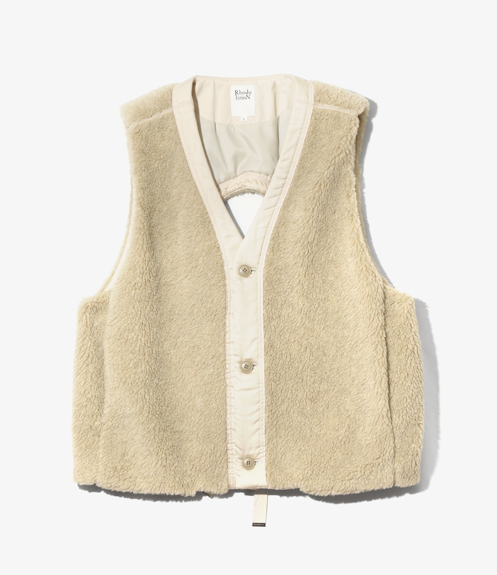 Women's C-1 Type Vest - Natural - Sherpa Fleece