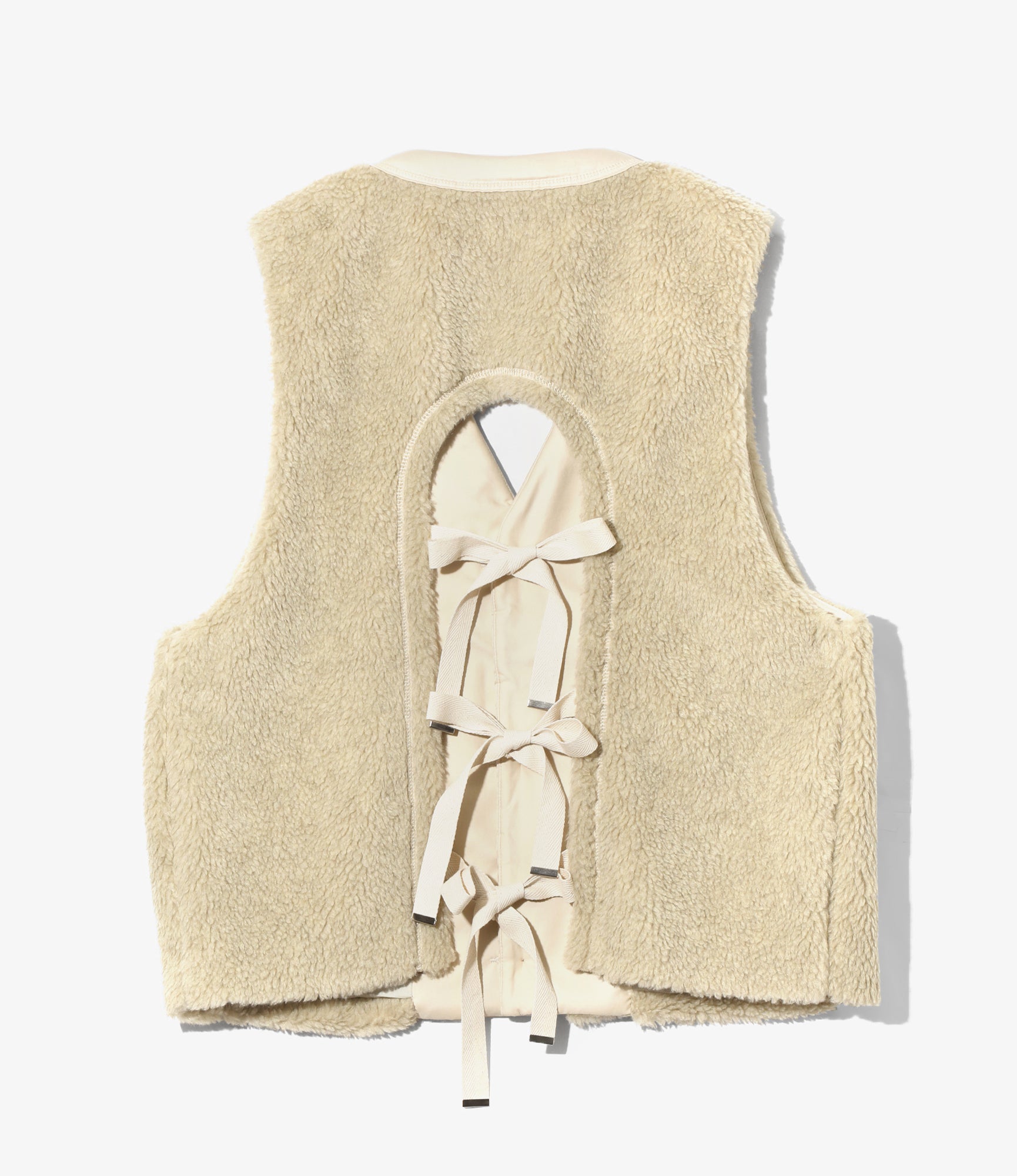 Women's C-1 Type Vest - Natural - Sherpa Fleece