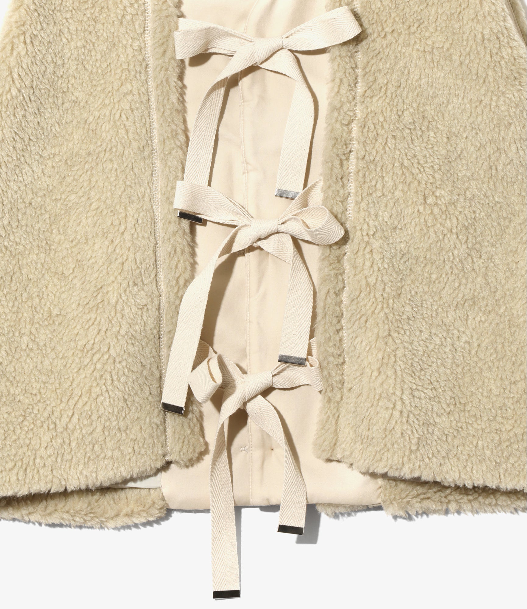 Women's C-1 Type Vest - Natural - Sherpa Fleece