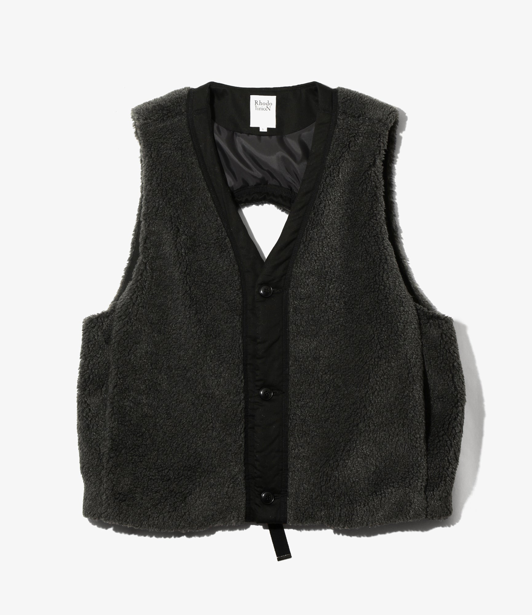 Women's C-1 Type Vest - Charcoal - Sherpa Fleece