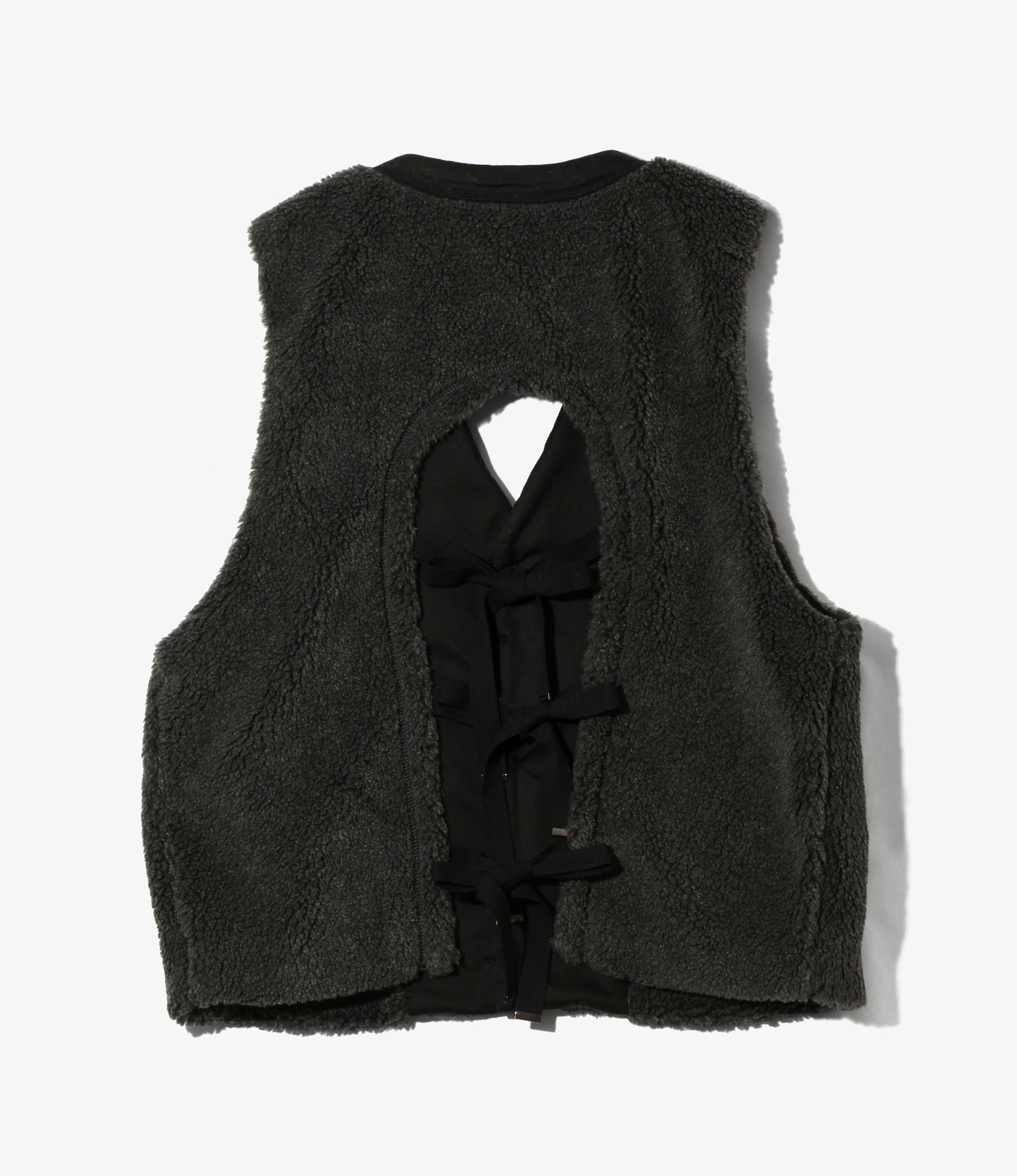 Women's C-1 Type Vest - Charcoal - Sherpa Fleece