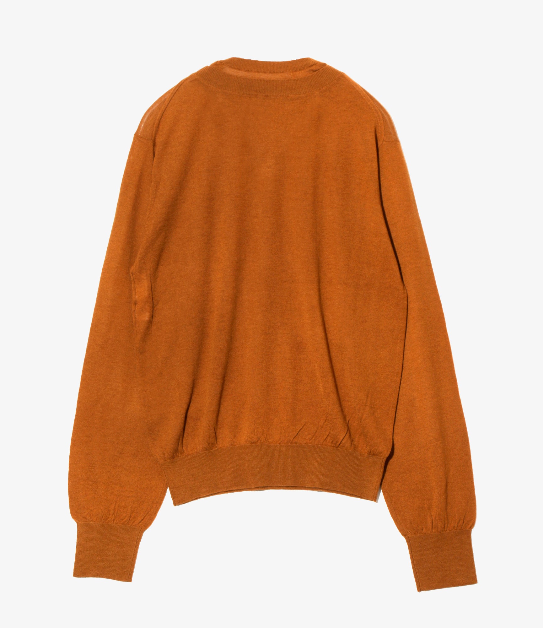 Women's Faux-layered Sweater - Brick - Fine Gauge Knit
