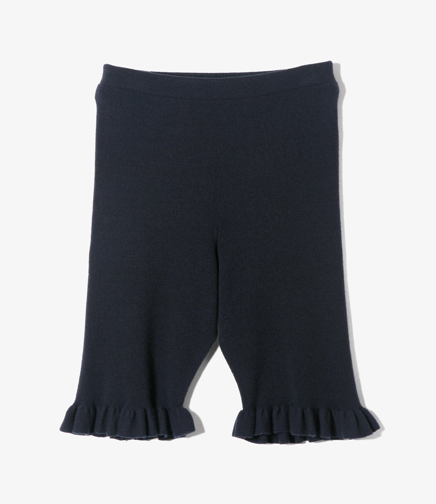 Women's Frill Hem Knit Shortjohn - Dk. Navy - Boiled Knit