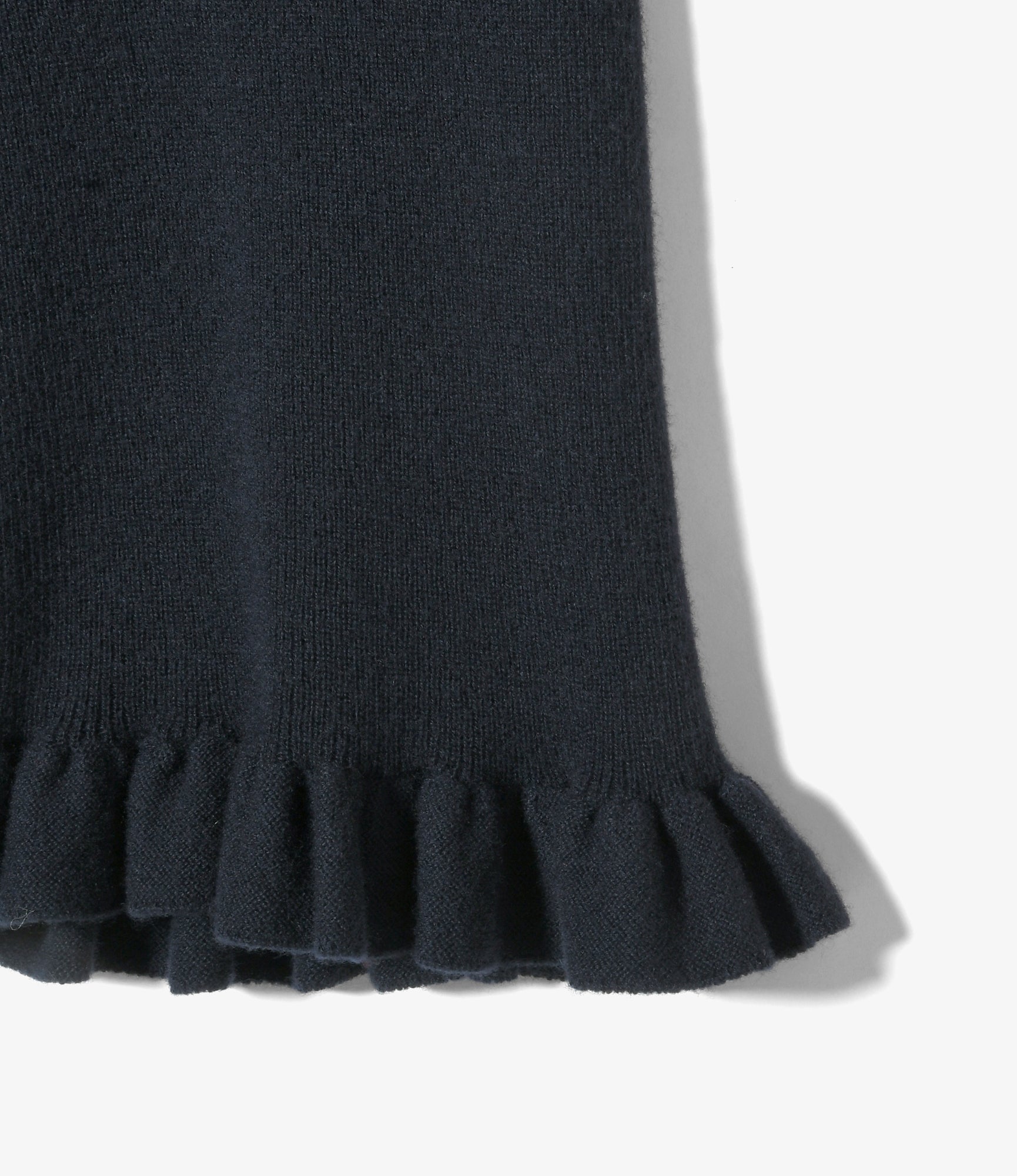 Women's Frill Hem Knit Shortjohn - Dk. Navy - Boiled Knit