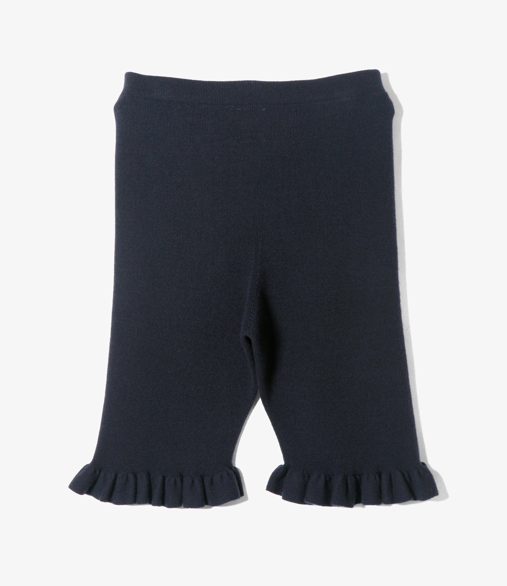 Women's Frill Hem Knit Shortjohn - Dk. Navy - Boiled Knit