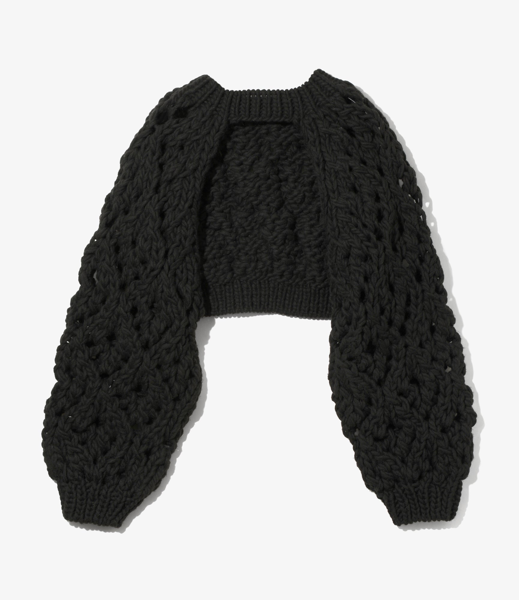 Women's Chunky Knit Bolero - Black
