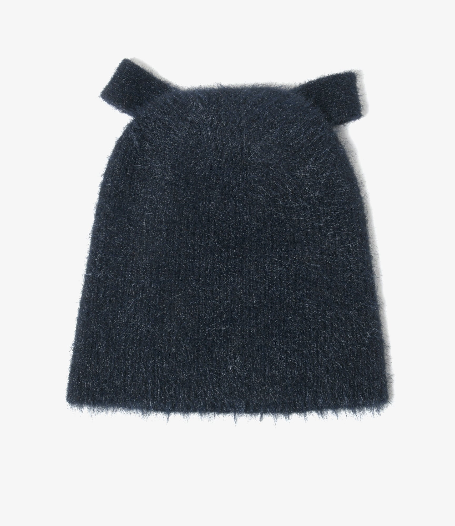 Women's Watch Cap With Bow - Black - Chenille Yarn