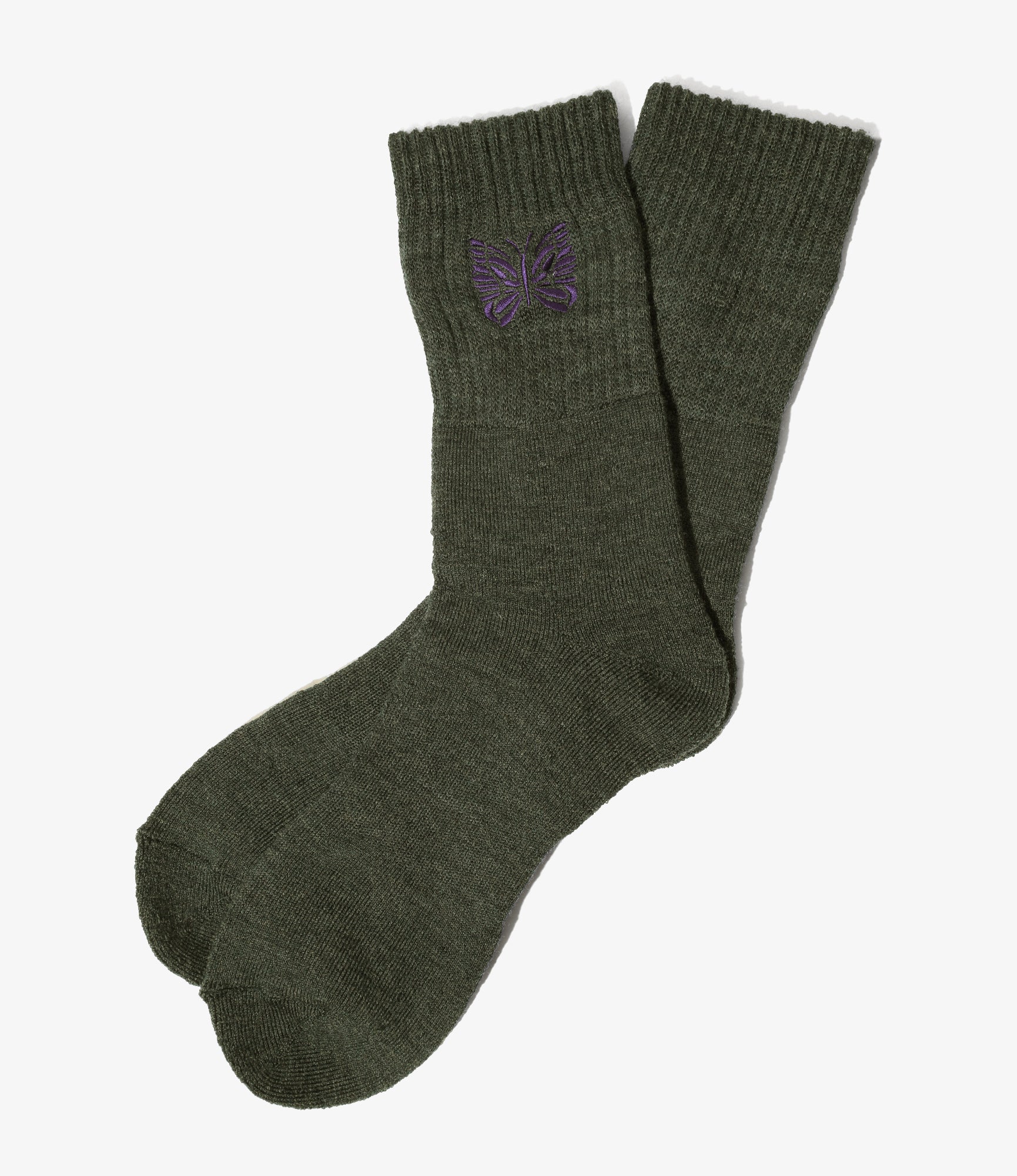 Rib Socks - Loden - Shetland Wool