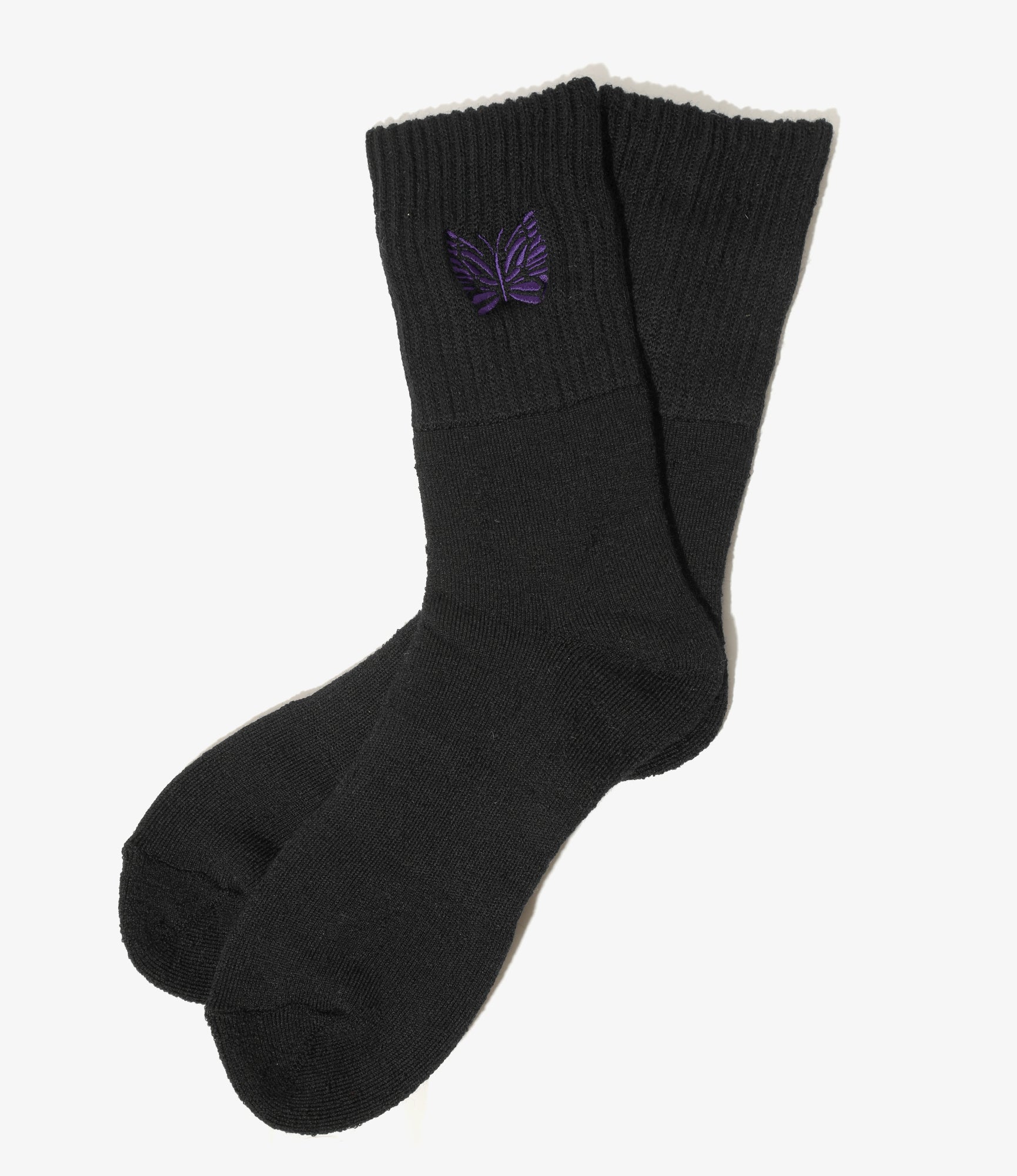Rib Socks - Black - Shetland Wool